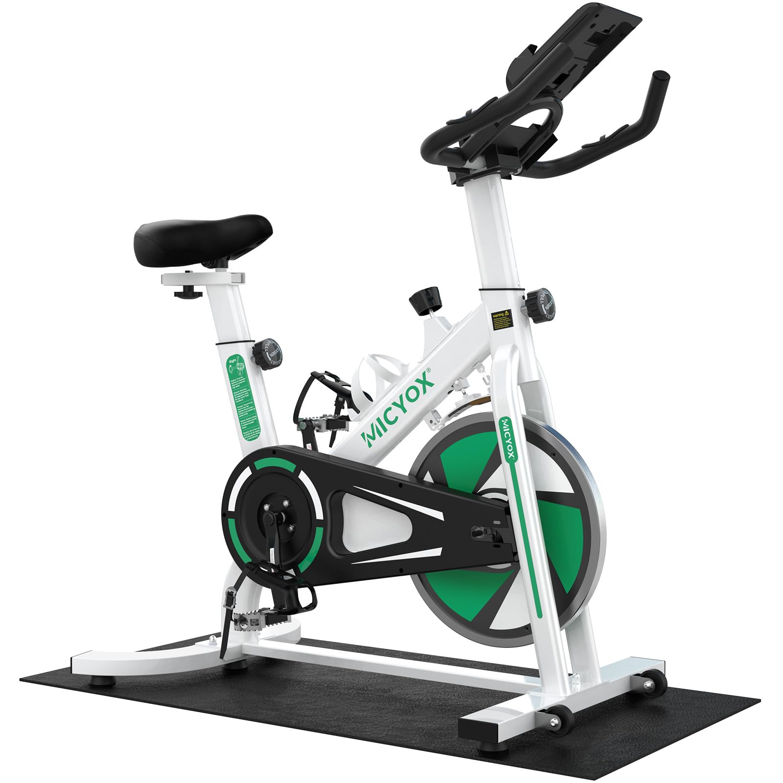 Micyox MX87 Exercise Bike Magnetic Resistance Indoor Cycling Bike with 26lb Flywheel, Pulse Sensor, Adjustable Saddle Handlebar and Emergency Brake, Silent Stationary Bikes for Home