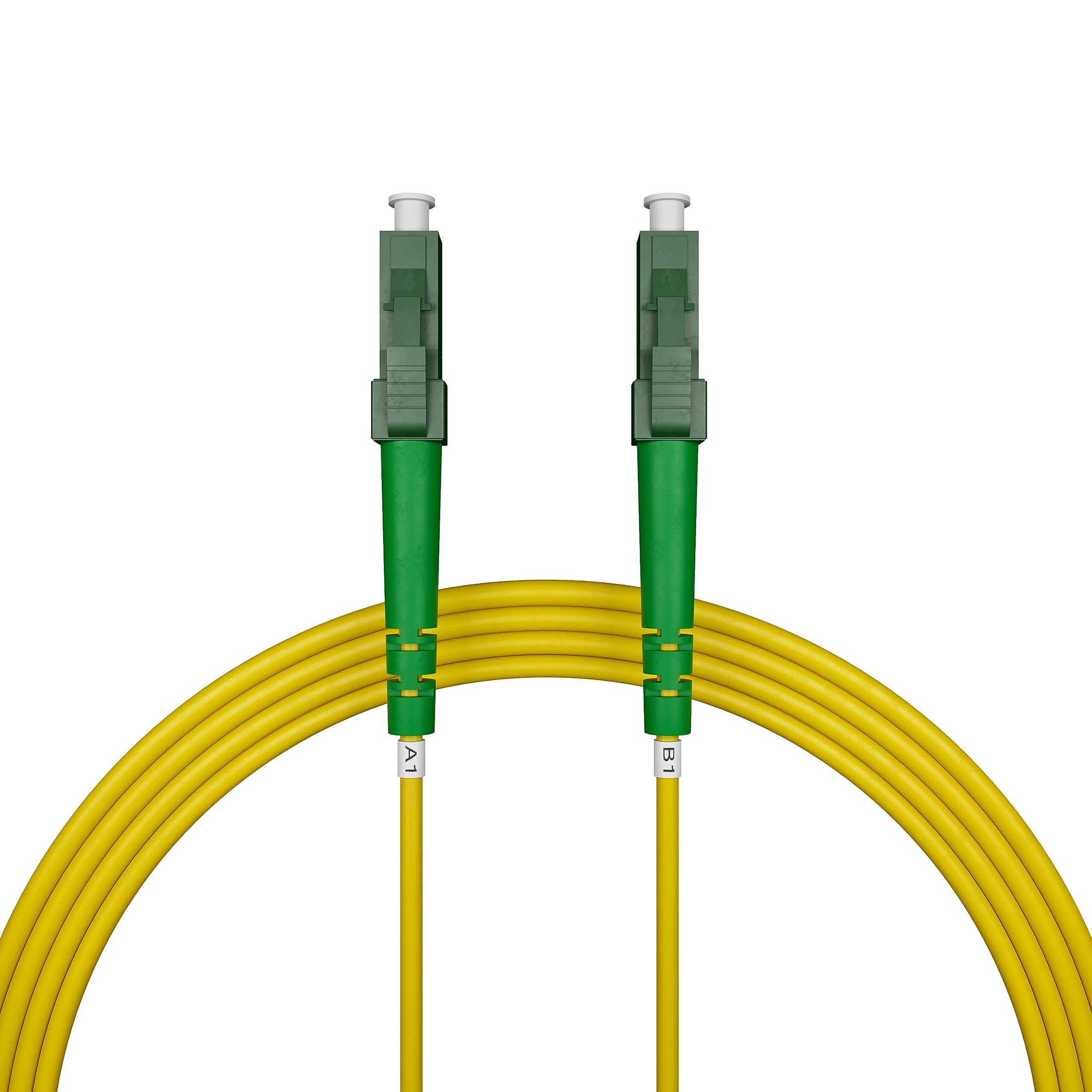nexinex OS2 Fibre Optic Cable LC/APC to LC/APC (5 m) Patch Cable | Simplex Singlemode FTTH Fibre Optic Cable LC/LC