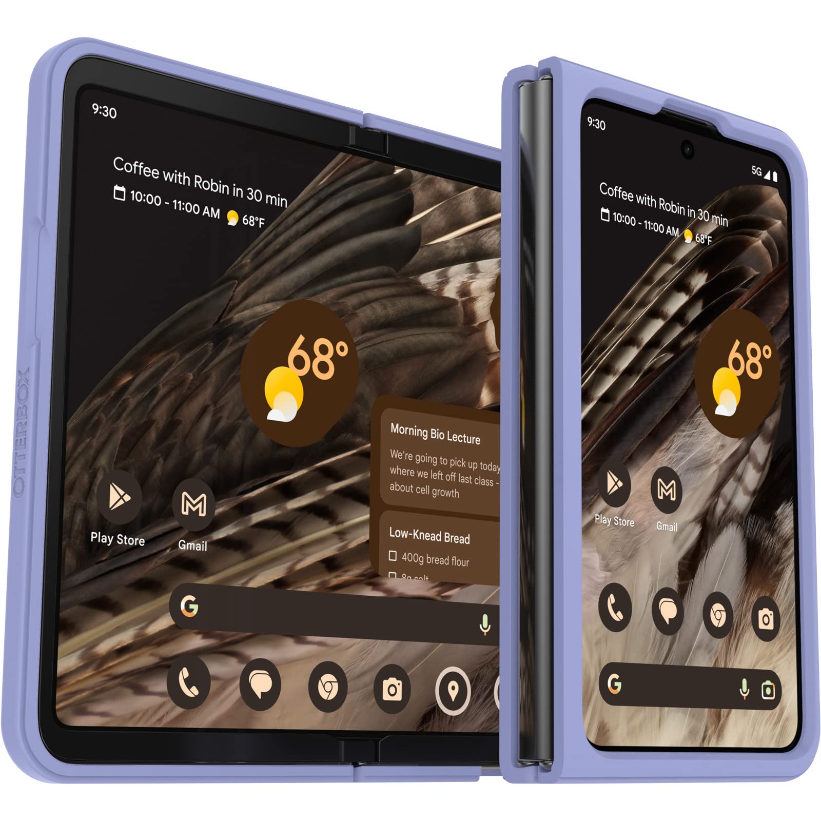 OtterBox Thin Flex Graphic Series Case for Google Pixel FOLD - Wallpaper Ivy (Purple)