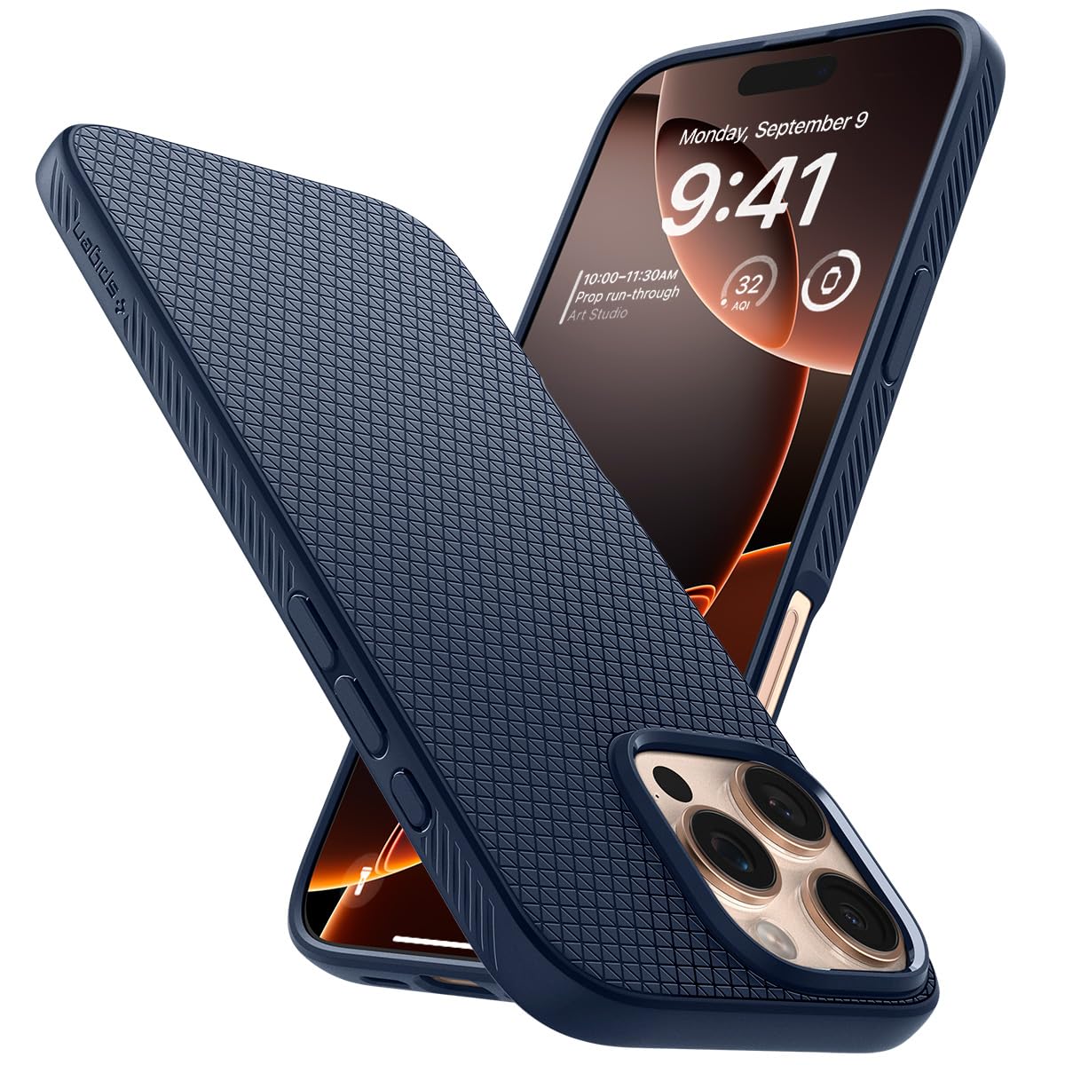 Spigen Liquid Air Case Compatible with iPhone 16 Pro Max - Navy Blue