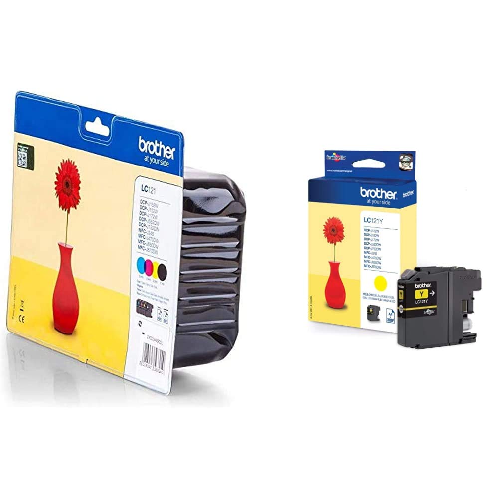 Brother LC121VALBP - Ink Cartridge, Multi-Pack (Black, Yellow, Magenta, Cyan)