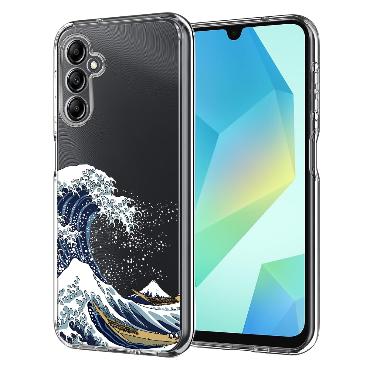Unov Case Compatible with Galaxy A16 5G with Art Great Wave Embossed Pattern Design Slim Protective Soft TPU Bumper Back Cover