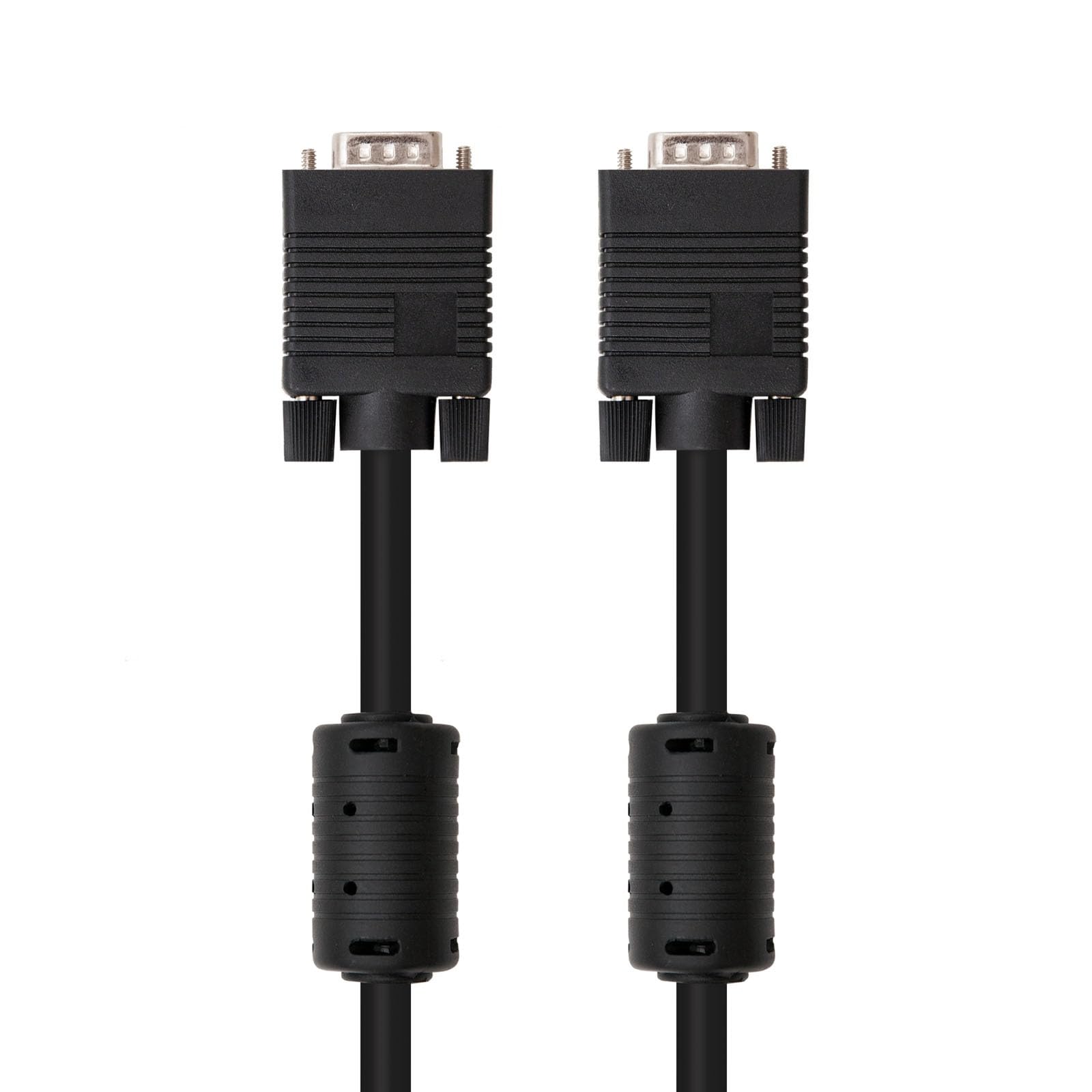 Blendend SVGA cable with ferrite core to reduce interference, with HDB15 male connectors on both ends, ideal for monitors and projectors, length 6 meters.