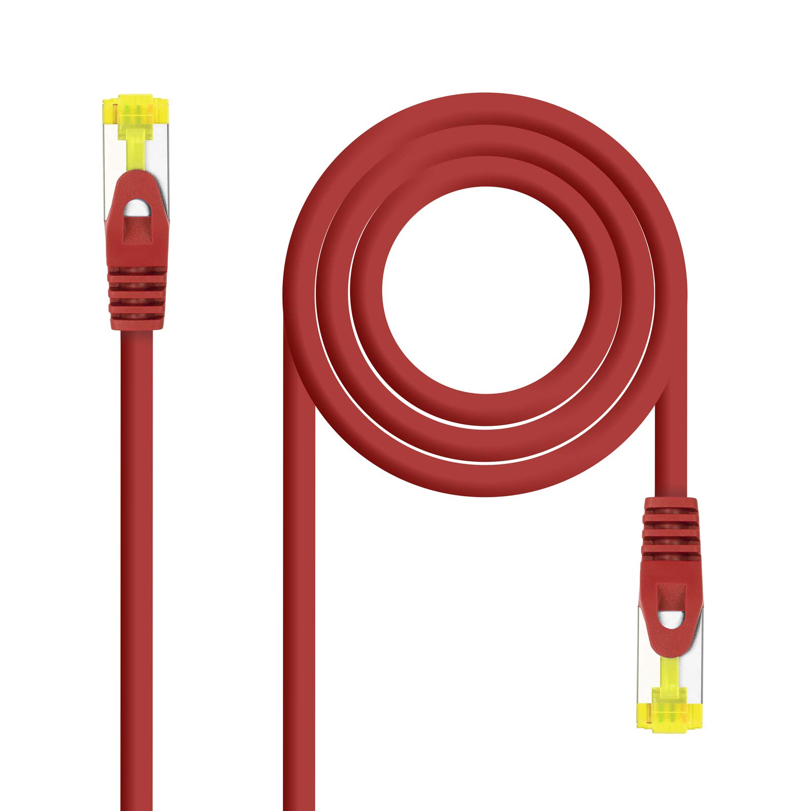 VoltShine Network Cable Cat.6A S/FTP, AWG26, LSZH, Length 25 cm, Colour Red, Ideal for High Speed Connections and Fire Sensitive Environments.