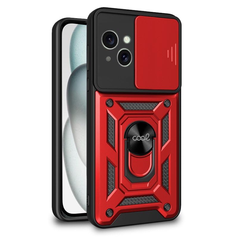 Cool Case for iPhone 15 Hard Ring Red