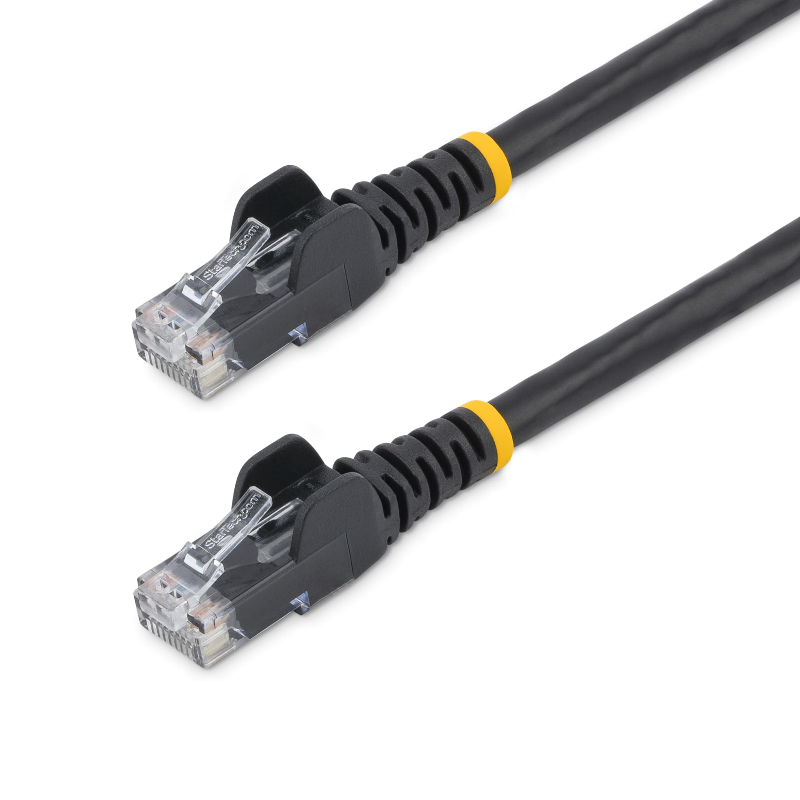 StarTech.com 50ft CAT6 Ethernet Cable - Black CAT 6 Gigabit Ethernet Wire -650MHz 100W PoE RJ45 UTP Network/Patch Cord Snagless w/Strain Relief Fluke Tested/Wiring is UL Certified/TIA (N6PATCH50BK)