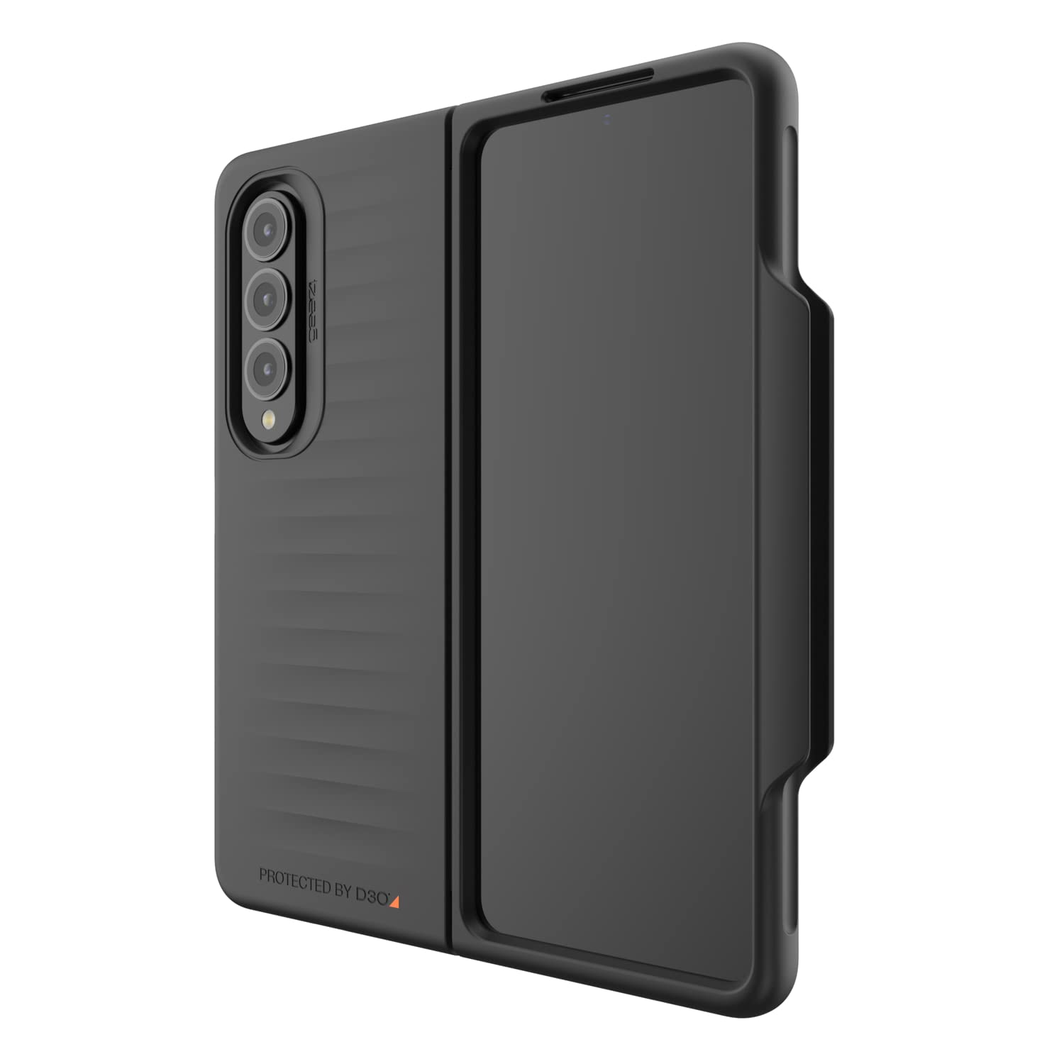 ZAGG Gear4 Bridgetown D30 Protective Case for Galaxy Z Fold4, 5G, Shockproof, Hinge Design, Wireless Charging, Slim, (Black)
