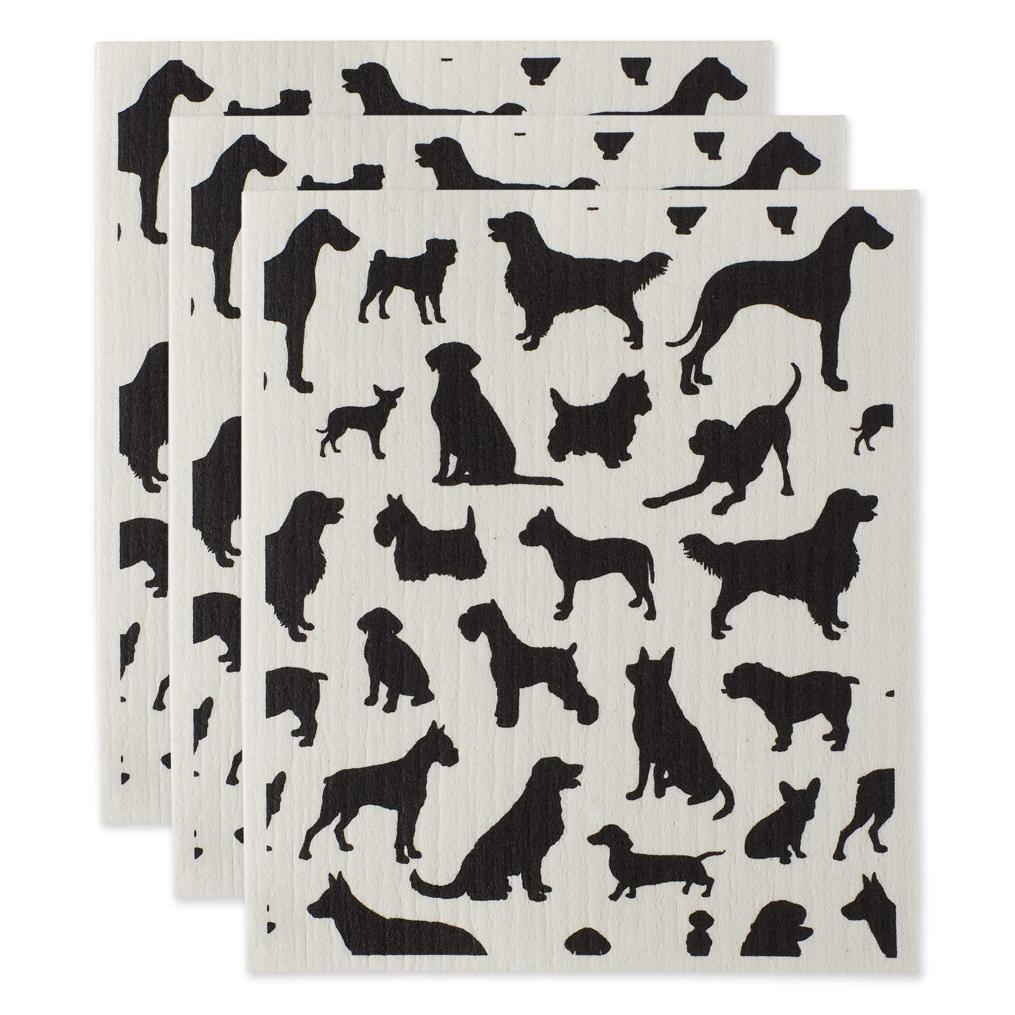 DII Reusable, Machine Washable & Dishwasher Safe, Biodegradable, Cotton, Dogs, 7.75 x 6.75