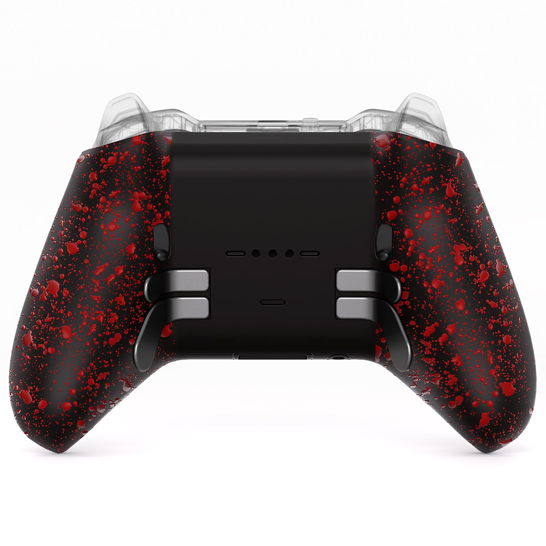 eXtremeRate Replacement Bottom Shell Case for Xbox Elite Series 2 Controller, Textured Red Non-Slip Back Housing Shell, 3D Splashing Cover for Xbox Elite Series 2 Core Wireless Controller Model 1797