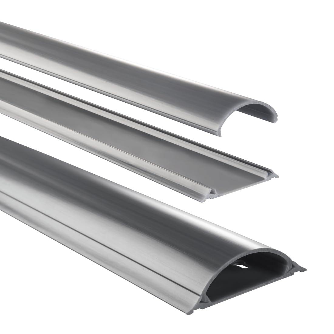 Hama 83160 PVC Cable Duct, semicircular, 100cm x 7cm x 2.1 cm, grey