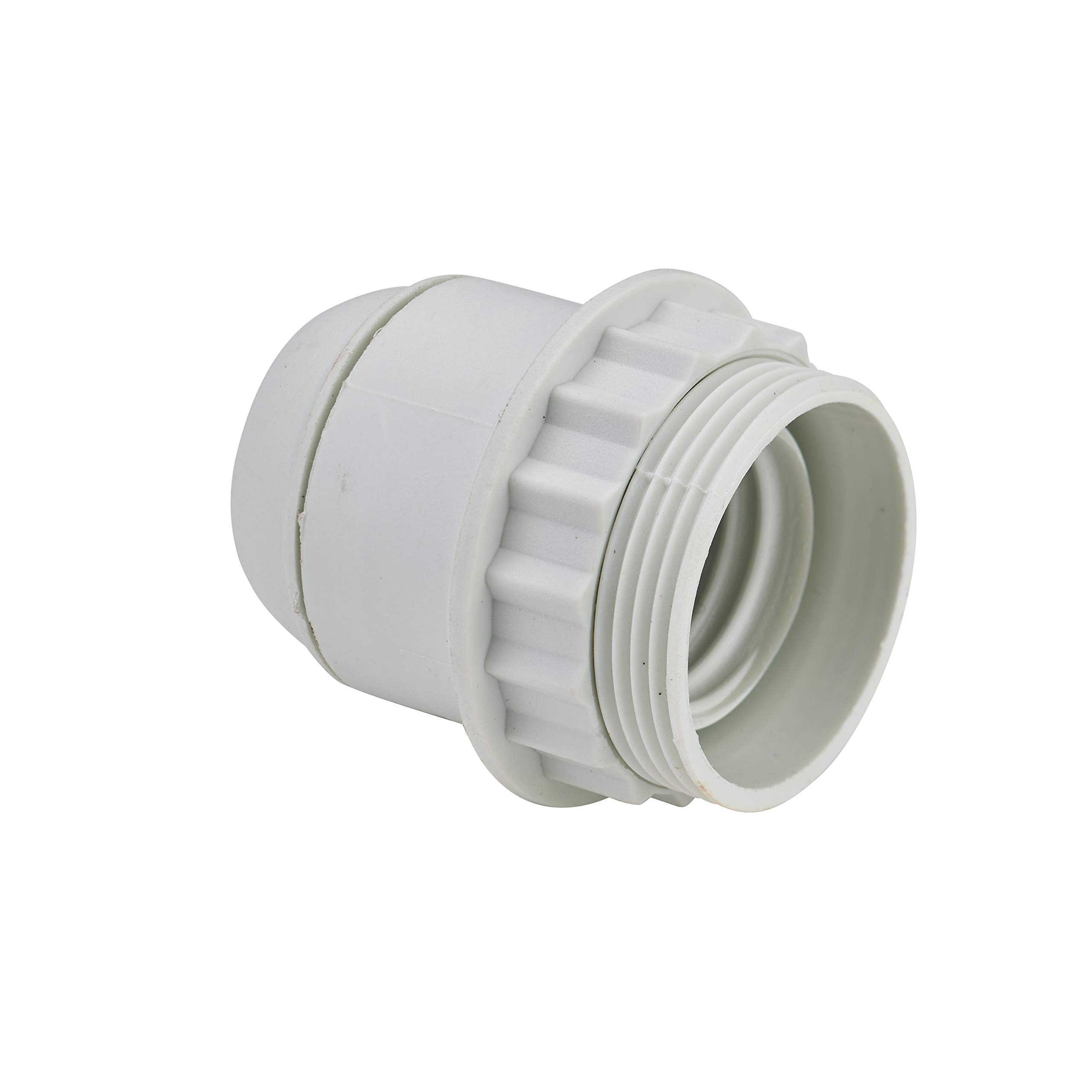 DEBFLEX - E27 1/2 Threaded Socket - Lamp Socket with Screw on Bulb - White - 50.6 x 54.3 x 50.6 mm