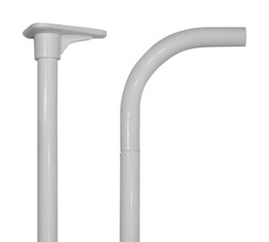 Curtain rod in elbow. Aluminium. White