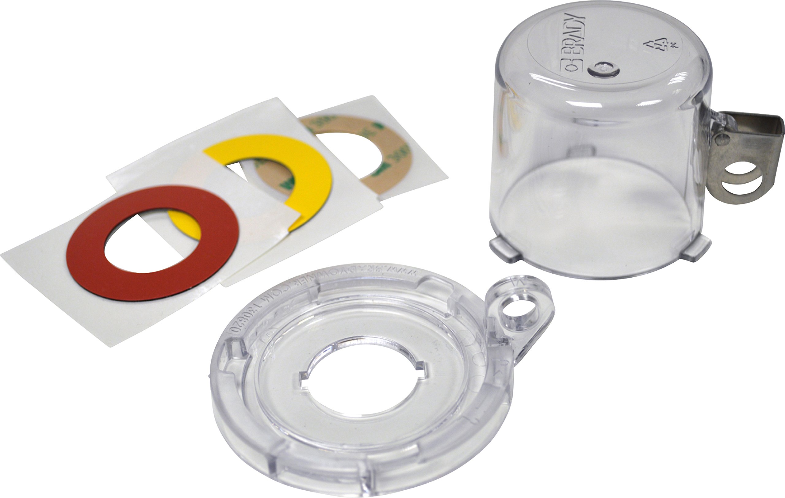 Brady 139795 22.5mm Push Button Lockout Device, Standard, 22mm x 50.80mm x 64mm x 63.5mm, Transparent