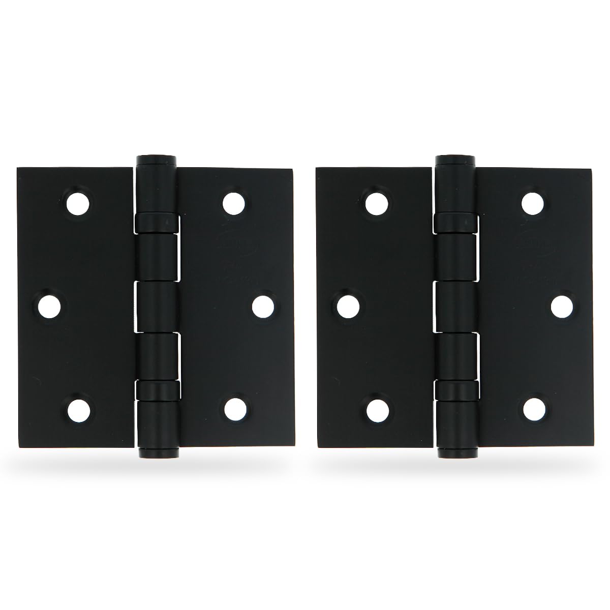 Amig - Pack of 2 Removable Hinges | 3'' X 3'' (76 x 76 x 2 mm) | 18/8 Stainless Steel | Black | with Flat Finish | Square Edge