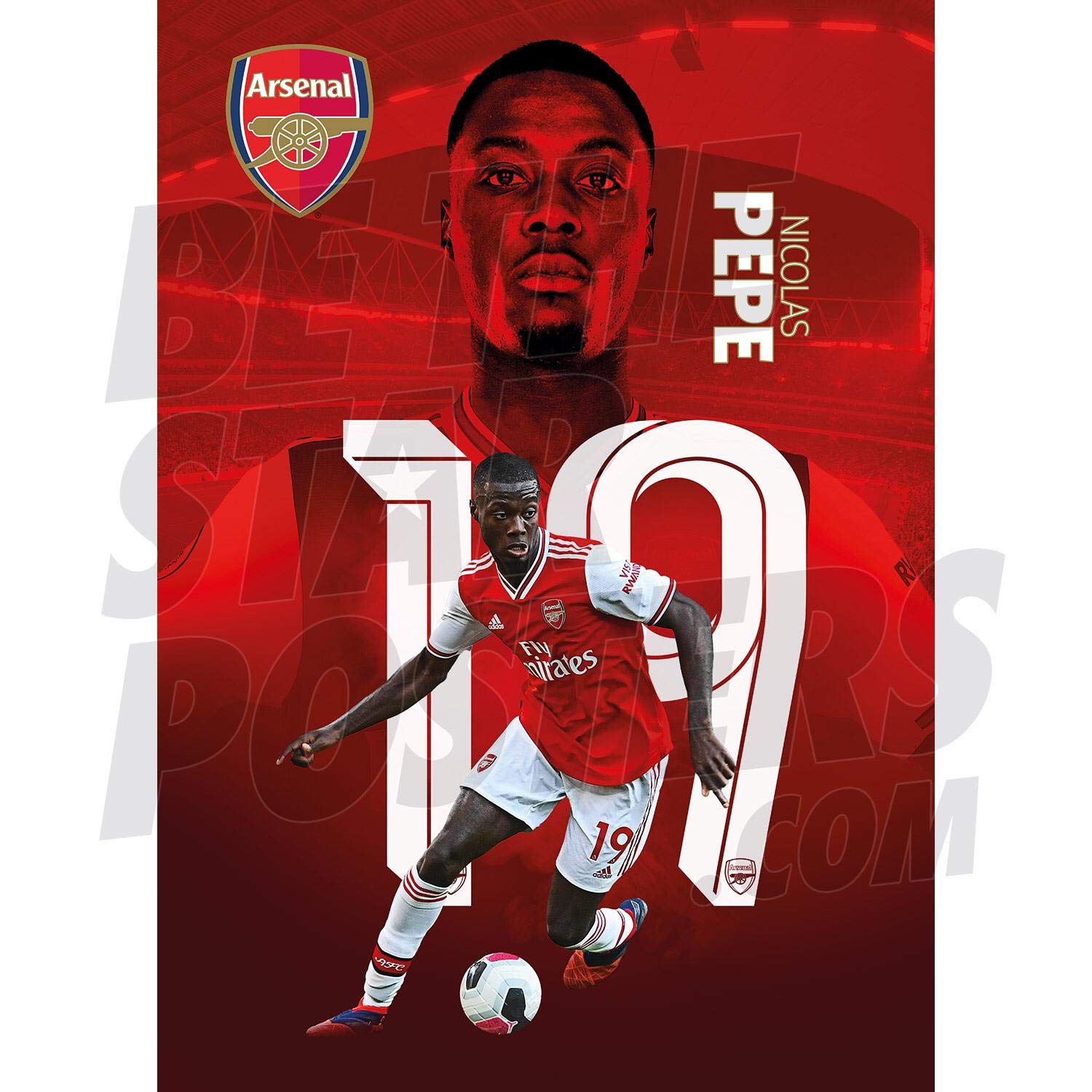 Arsenal FC Nicolas Pepe 2019/20 Action A2 Football Poster/Print/Wall Art - Officially Licensed Product - Available in Sizes A2 & A3 (A2)