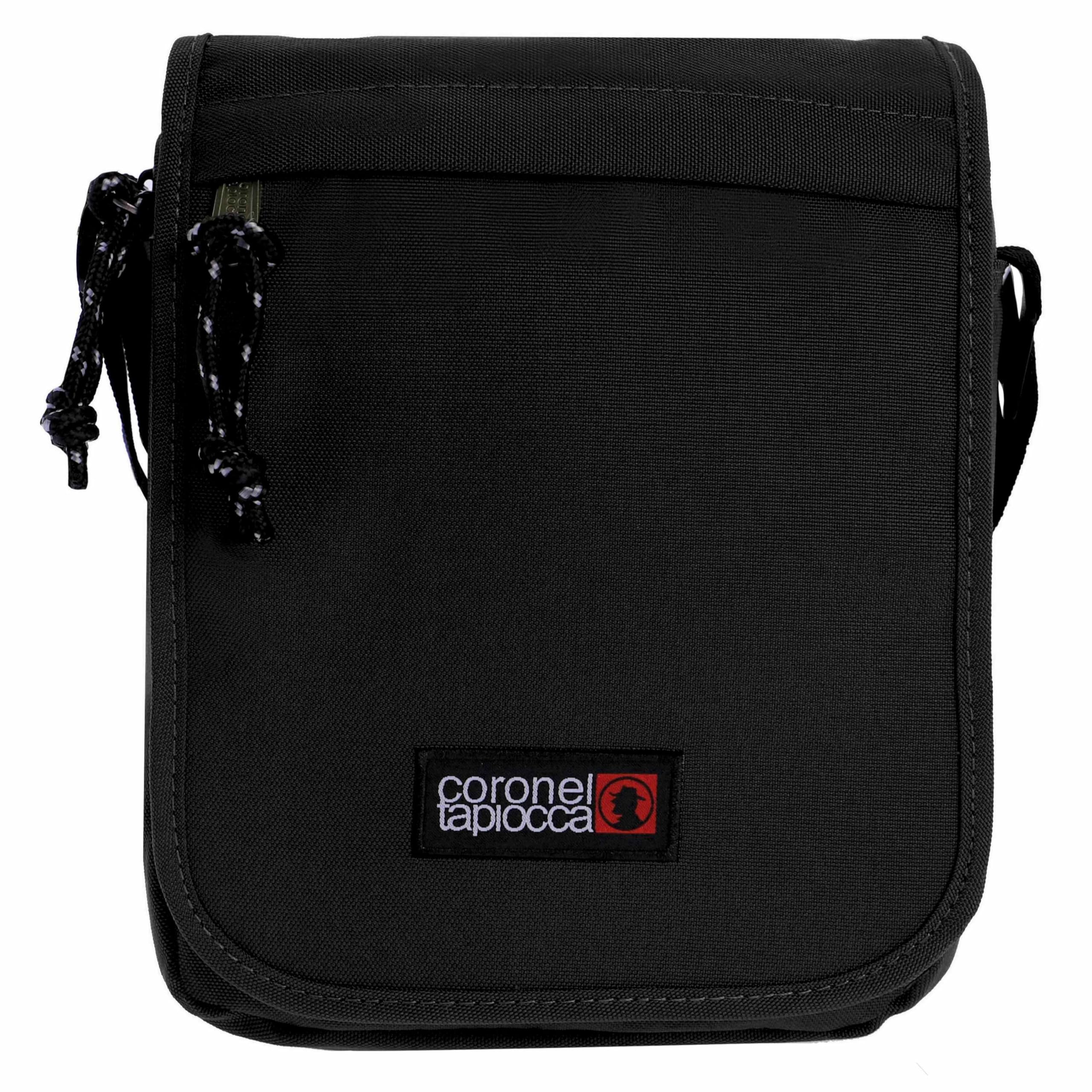 Coronel Tapiocca Urban Men's Casual Shoulder Bag with Flap Pockets and Zipper, Black/White, 19x24x5 cm, Flap Shoulder Bag