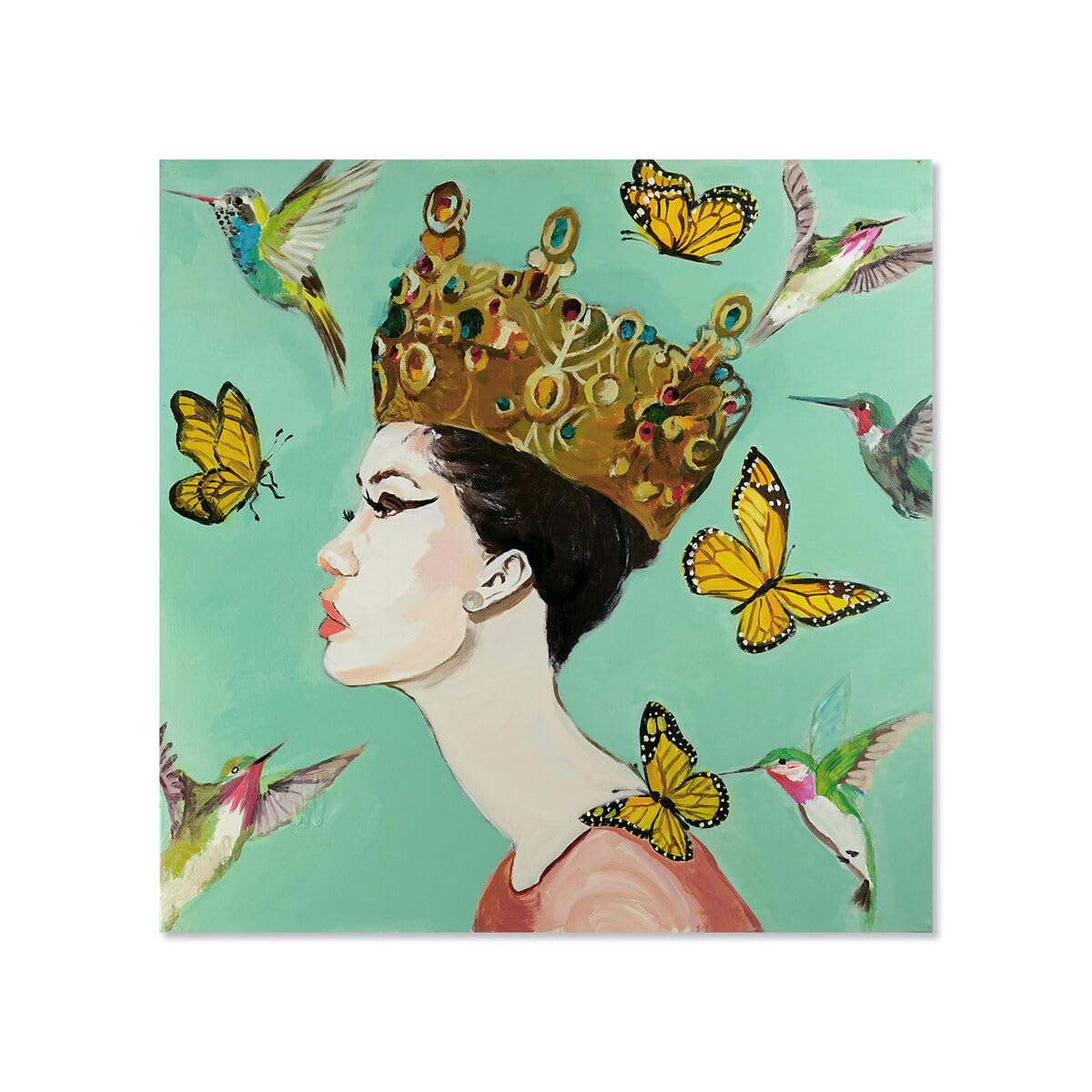Romimex Canvas Painting Multicolor Queen 80 x 80 x 5 cm
