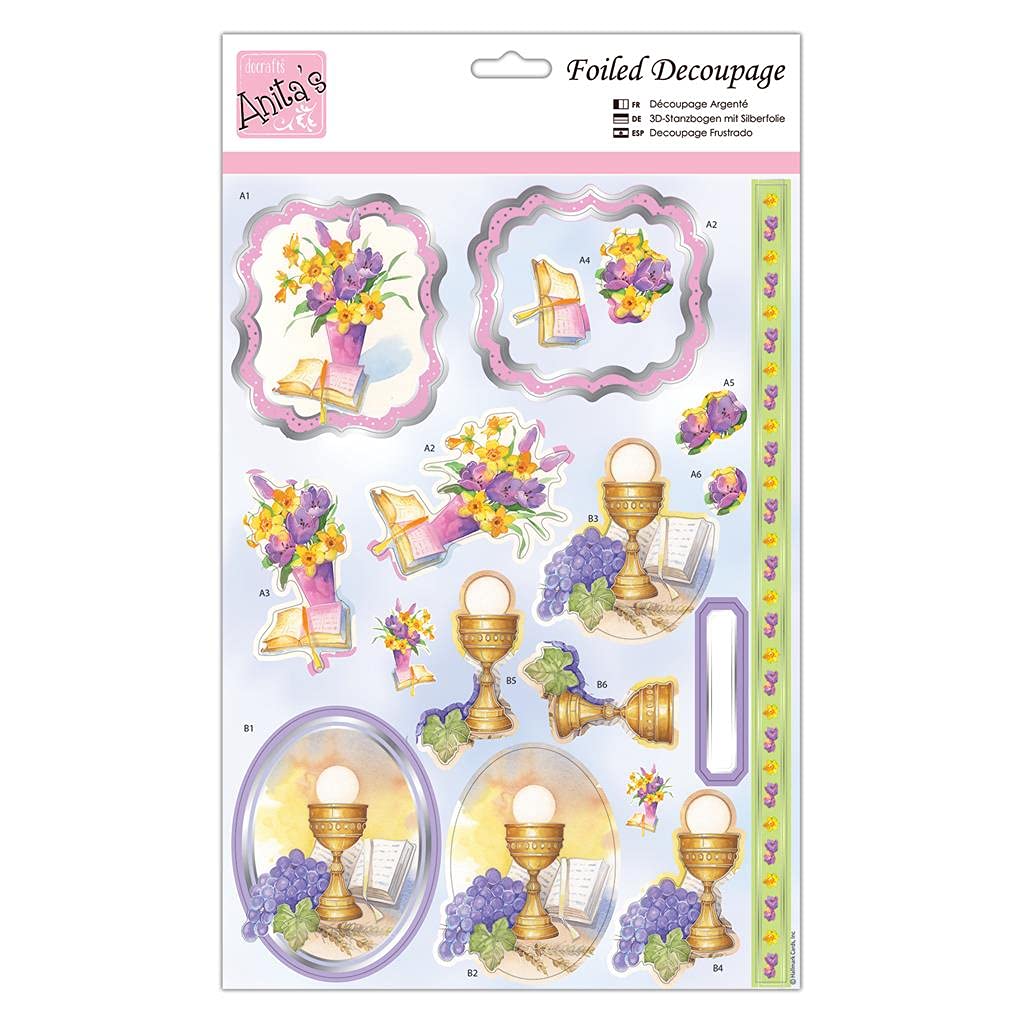 Anita's A4 In Church Decoupage Sheet, Accessories Supplies For Craft, Paper Craft, Scrapbooking, Card Making, Origami, Ideal for Adult Craft, Adds Textured Pattern To Craft Projects
