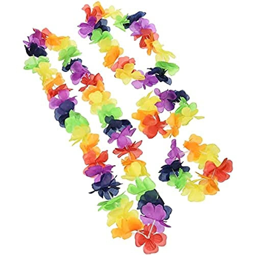 Rainbow Flower Hawaiian Assorted Accessory - 4-Piece Set - Vibrant Floral Fashion Accents