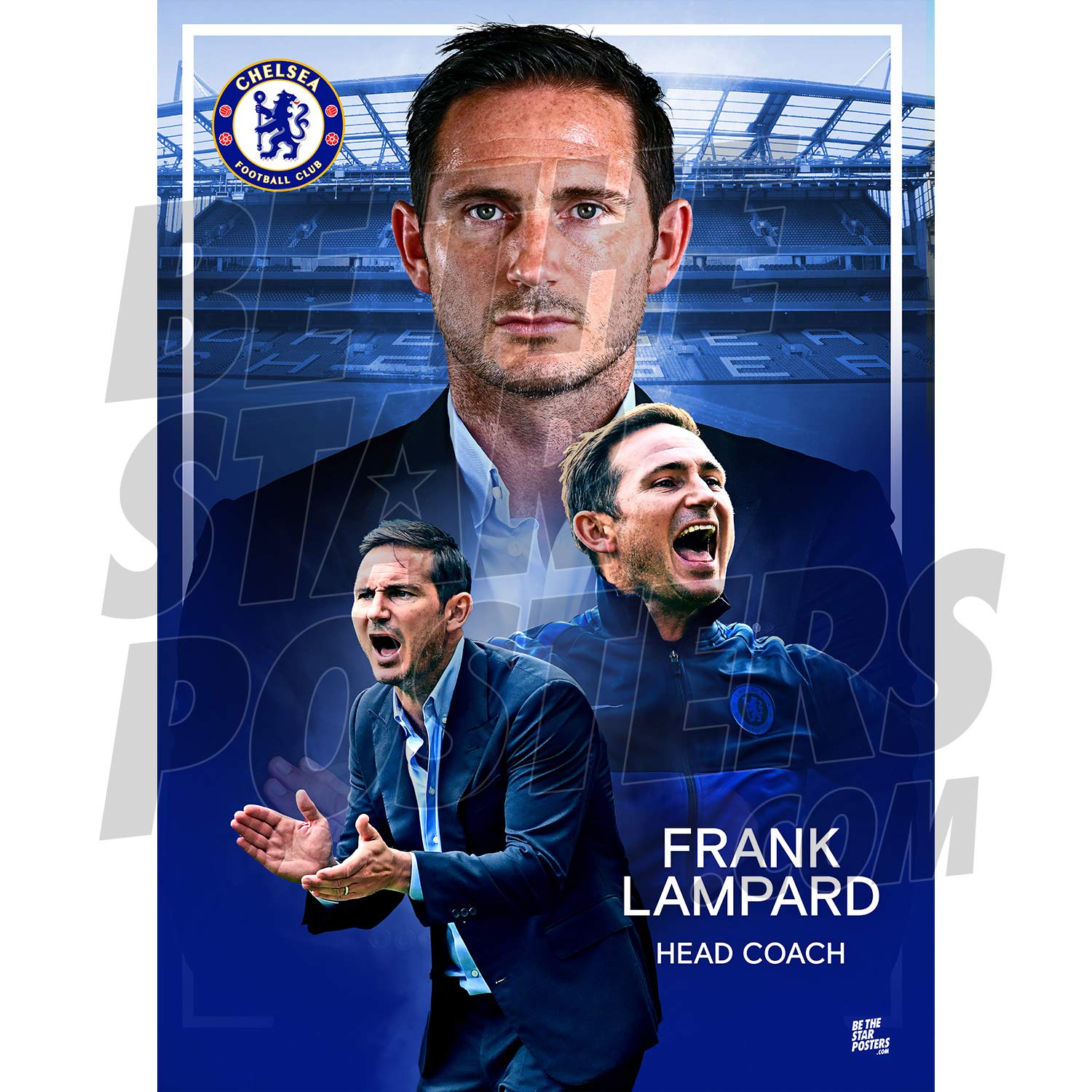 Be The Star Posters Chelsea FC 2019/20 Frank Lampard Action A2 Football Poster/ Print/ Wall Art - Officially Licensed Product - Available in Sizes A3 & A2 (A2)