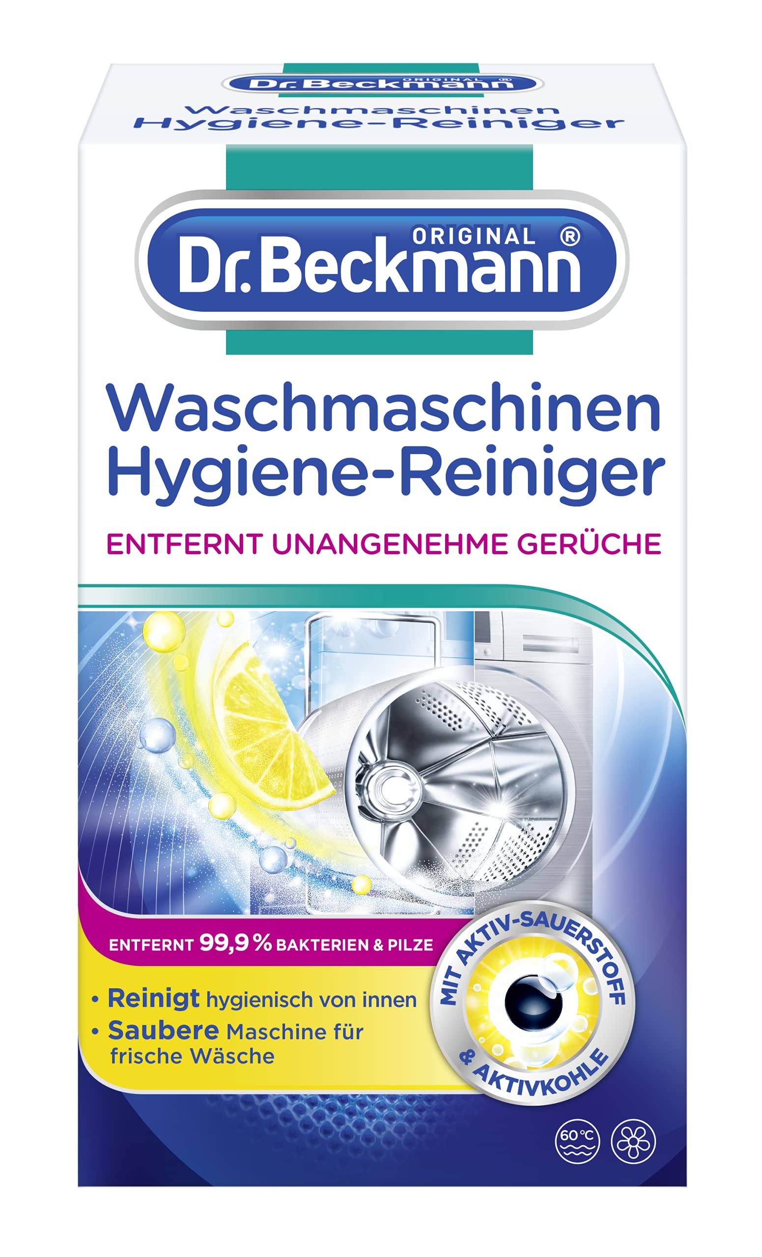 r. Beckmann Waschmaschinen Hygiene-Reiniger | Maschinenreiniger mit Aktivkohle (1 x 250 g)