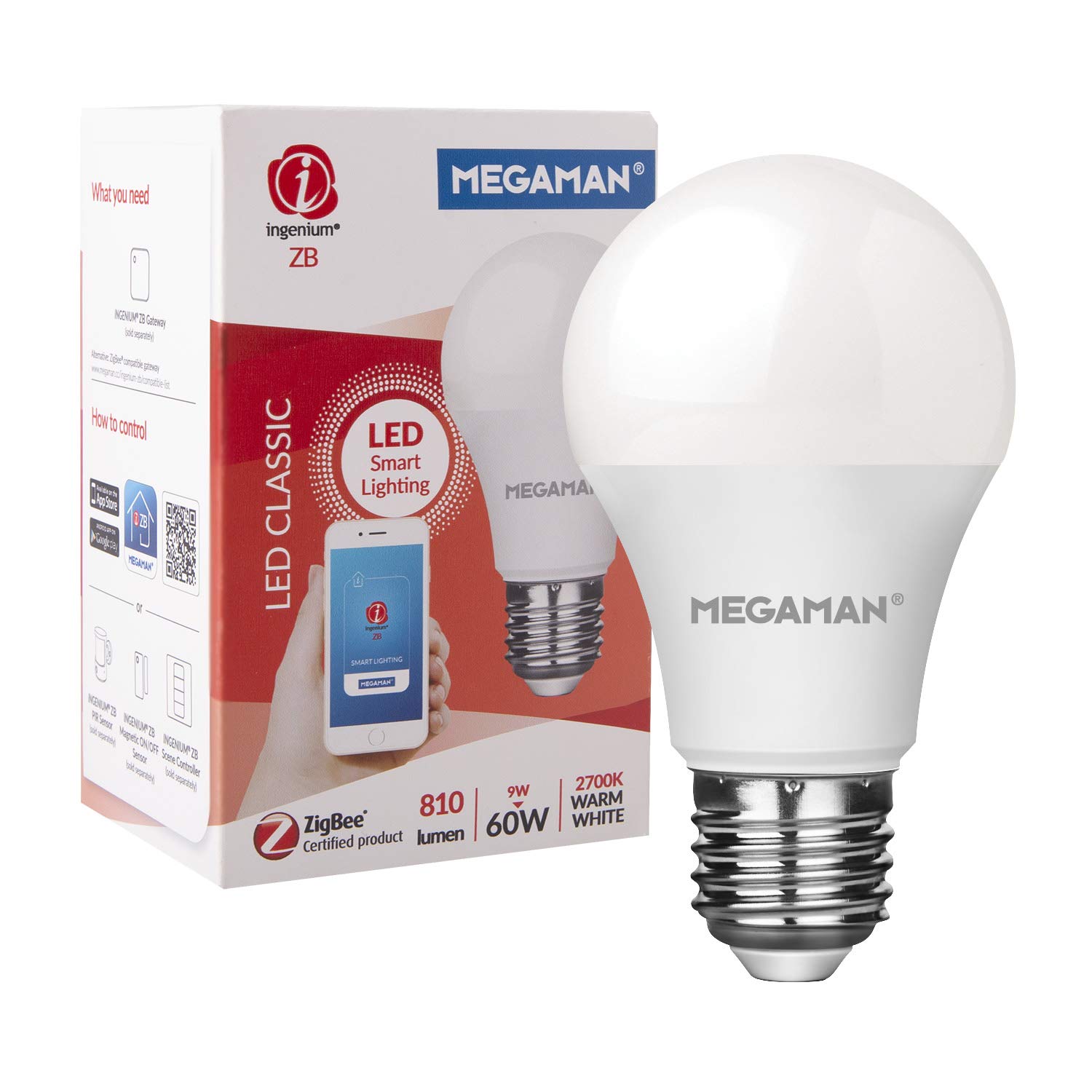 Megaman LED Classic Blub, 9 W, White