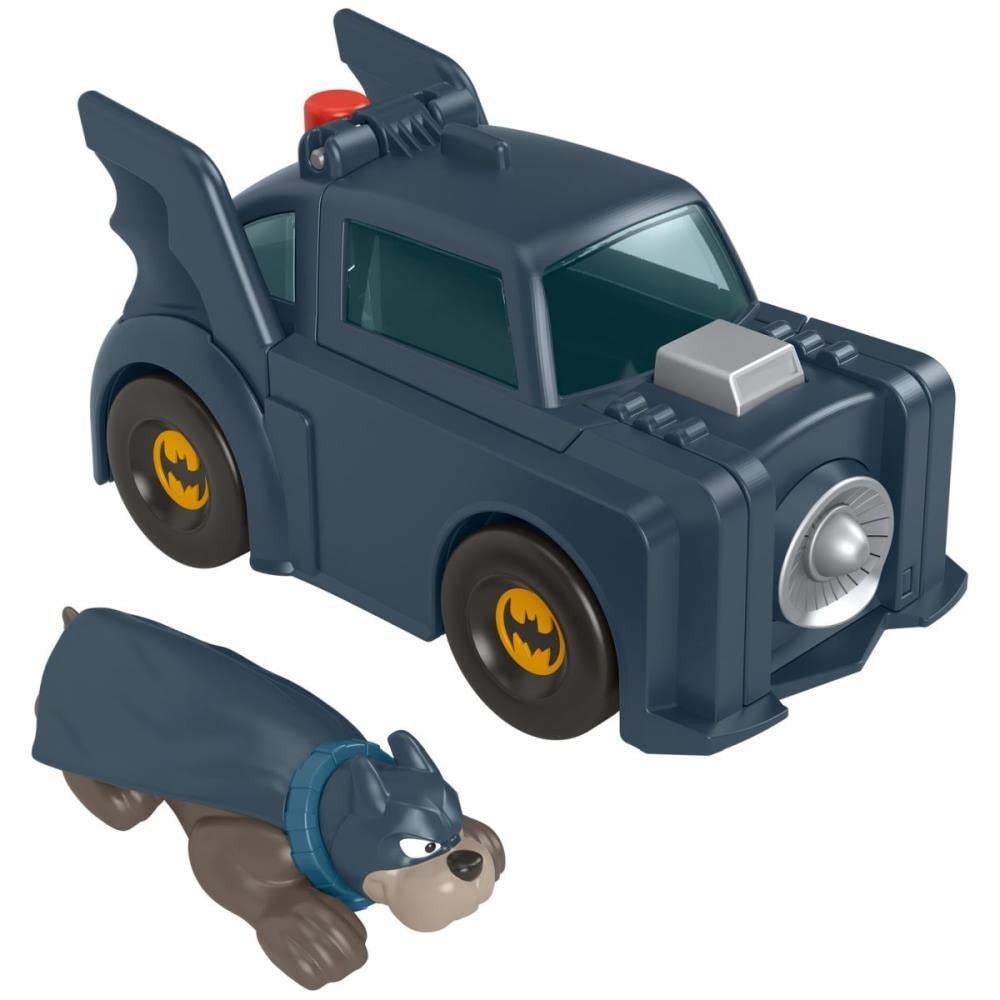 DC Comics ​Fisher-Price DC League Of Super-Pets Super Launch Ace Figure And Batmobile Vehicle Set For Preschool Pretend Play Ages 3 Years And Up, HGL19