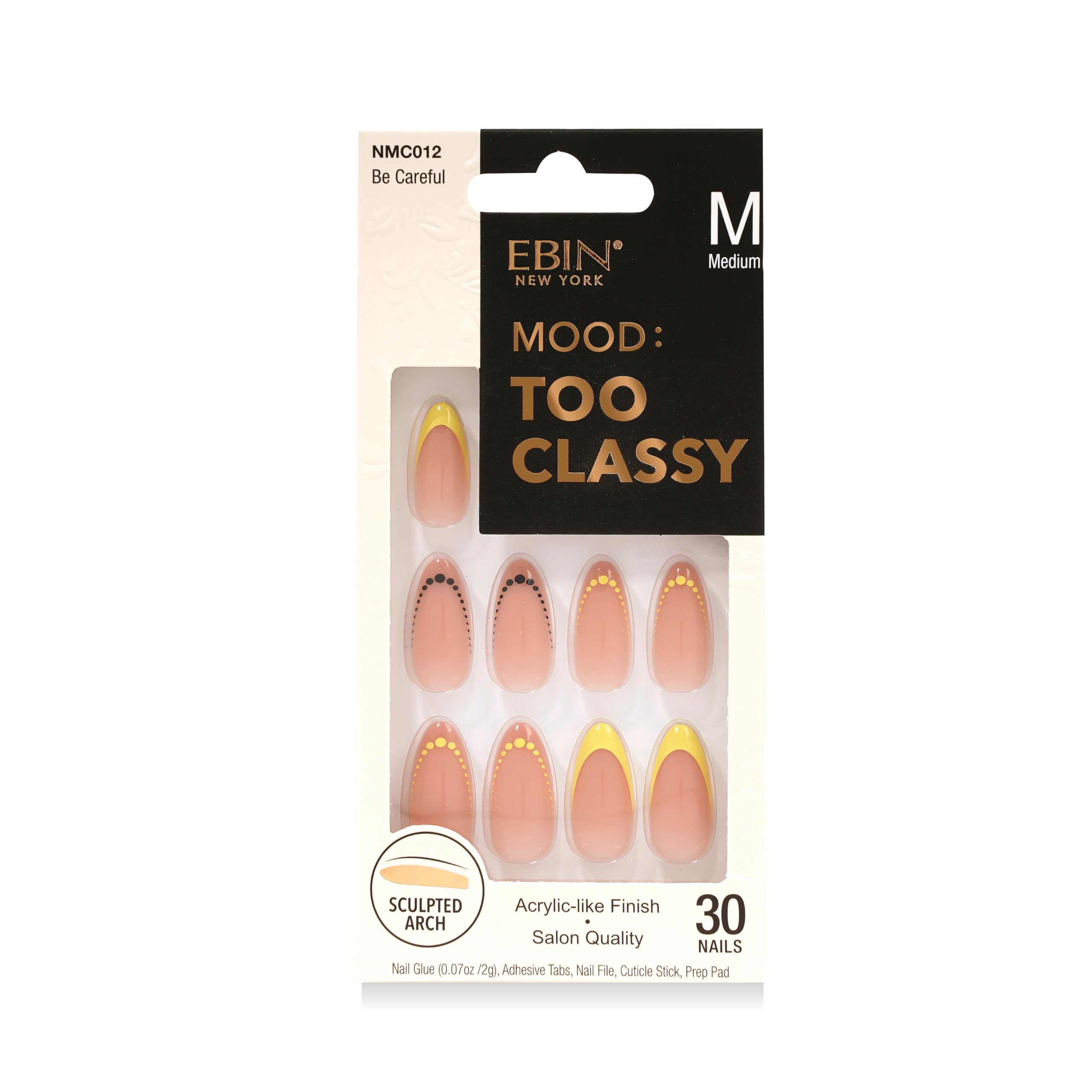 EBIN NEW YORK 3D Nail Mood: Too Classy - Be Careful (30 Nails Pack)