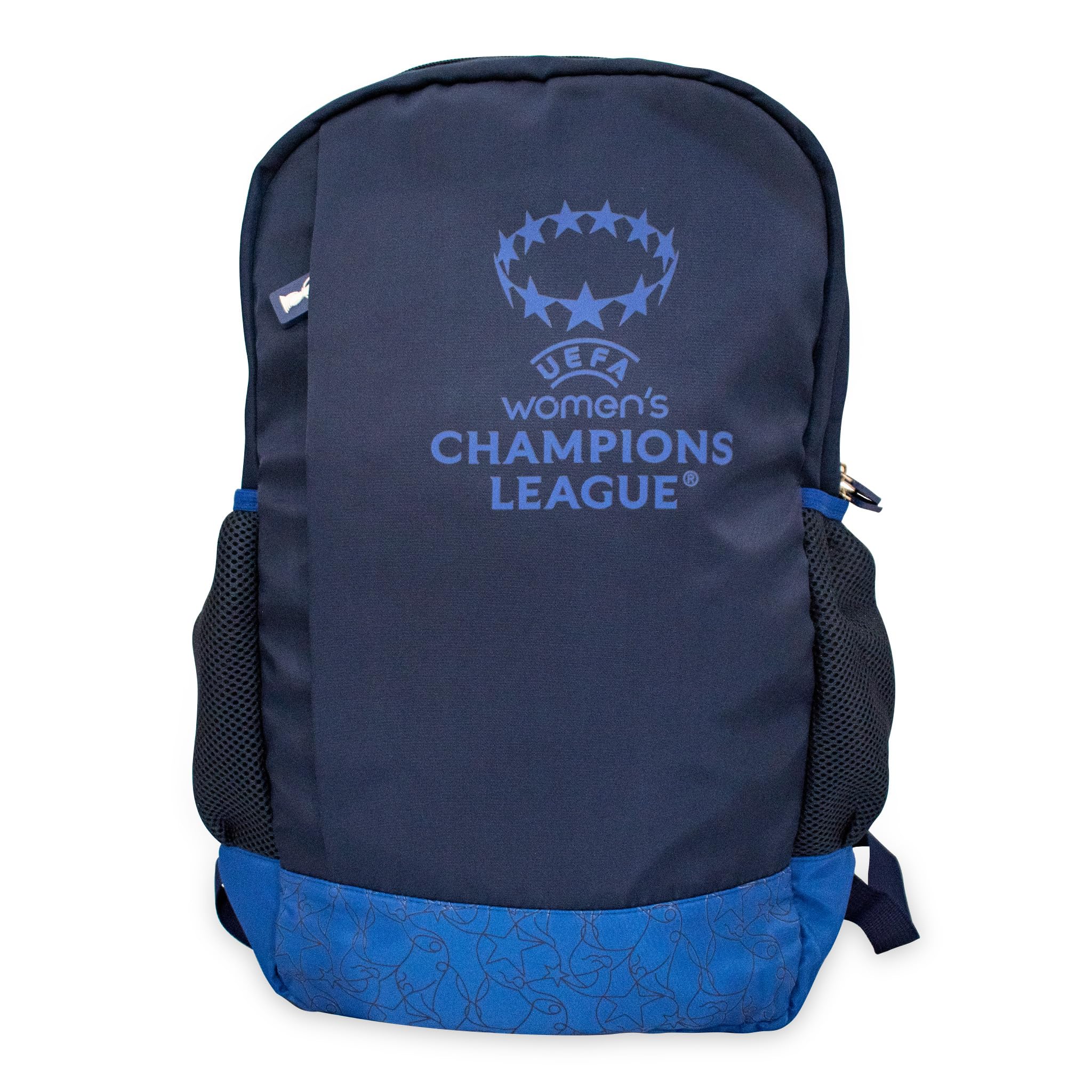 UEFA Women's Champions League Backpack - UWCL Officially Licensed Merchandise, Laptop Compartment, Mesh Bottle Holders, Durable Football Fan Travel Rucksack
