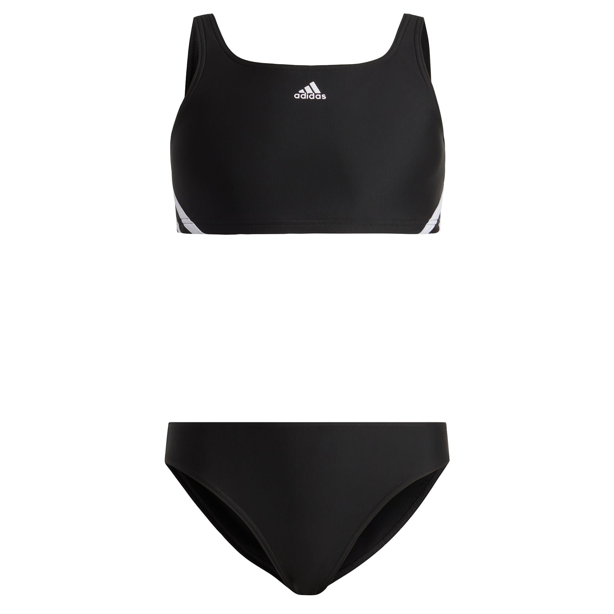 adidas Girl's 3-Stripes Bikini, Black/White, 2-3 Years
