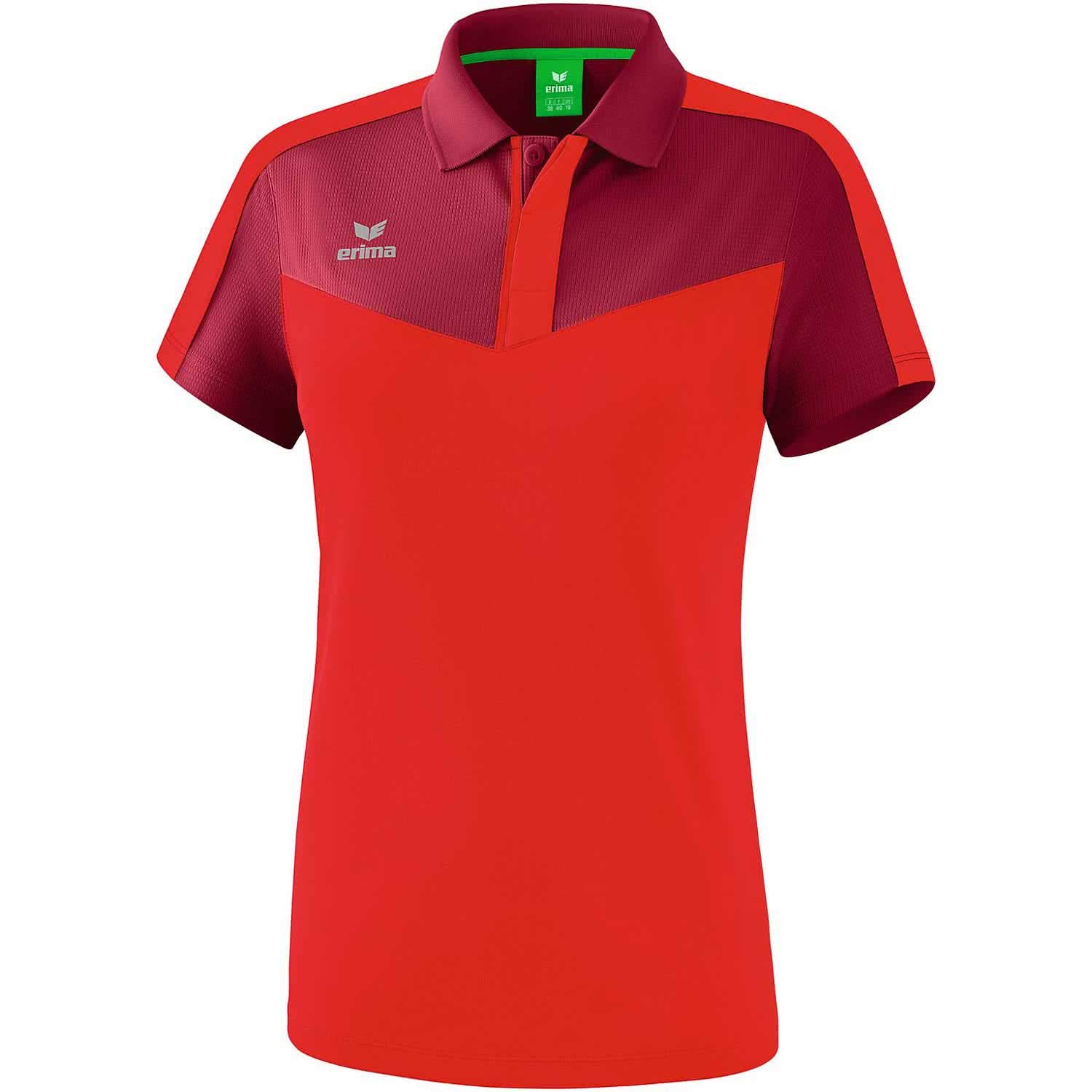 Erima Squad Polo Shirt - Bordeaux/Red, Size 36