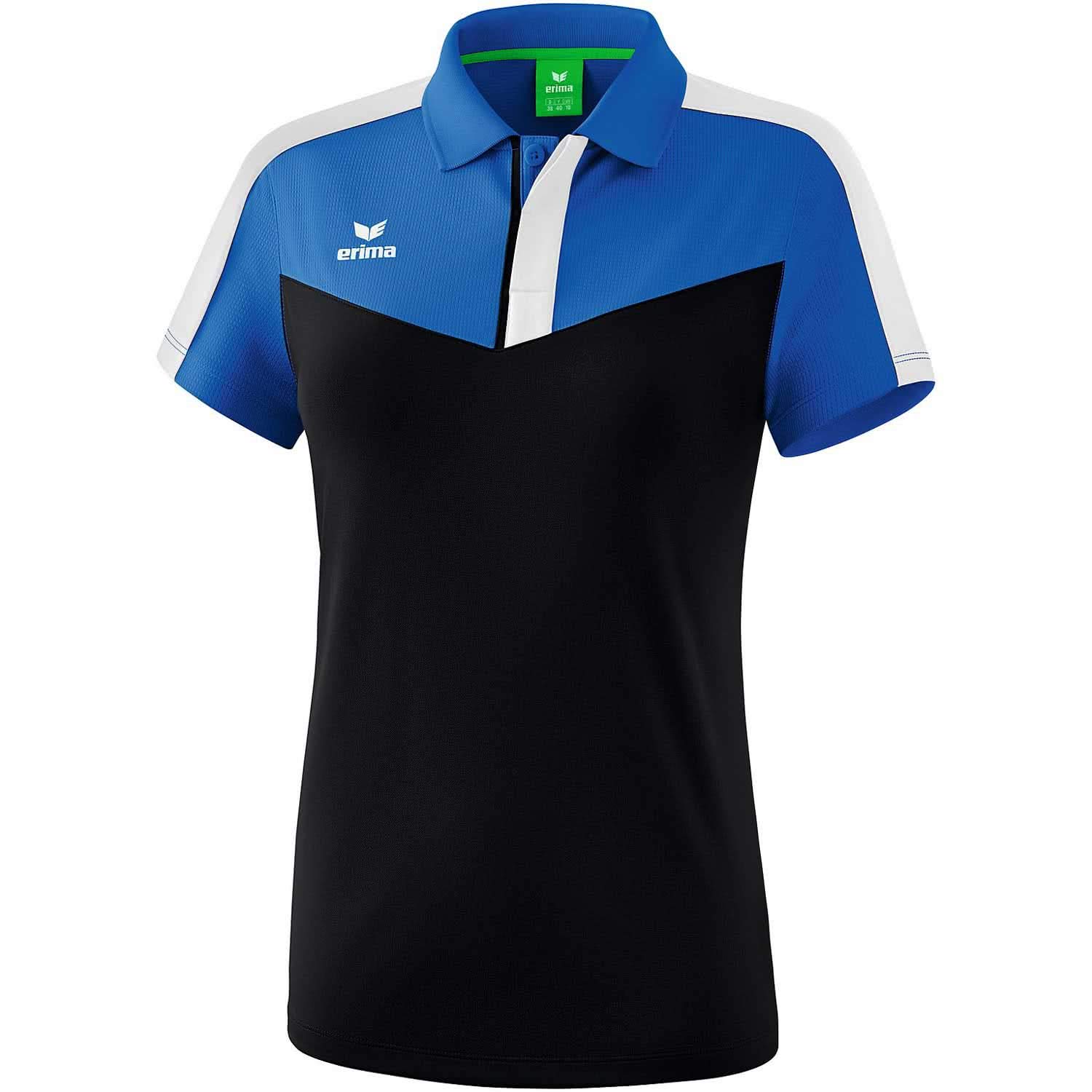 Erima Squad Polo Shirt - New Royal/Black/White, Size 34
