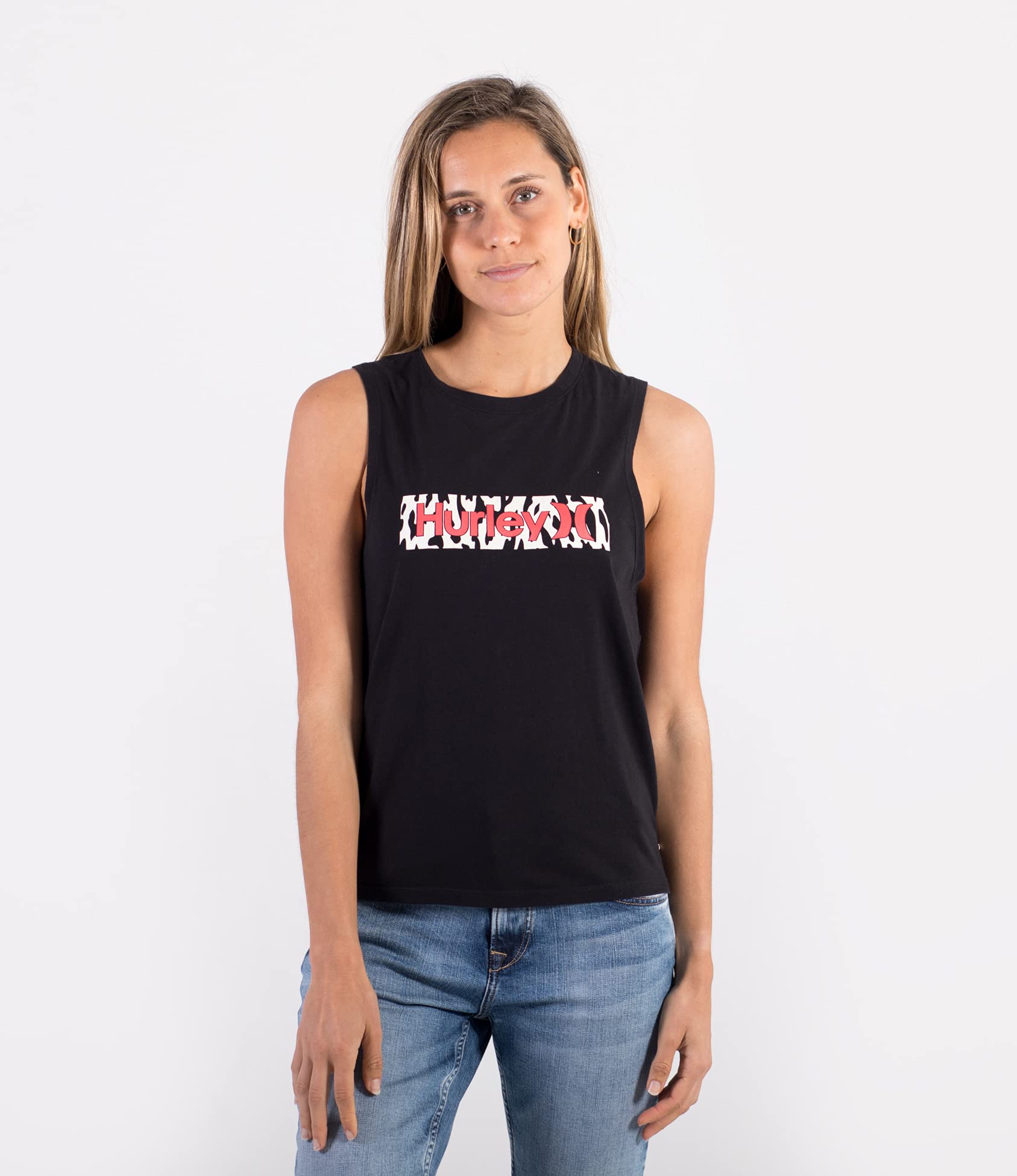 Hurley W Muscle Crew Tank Black