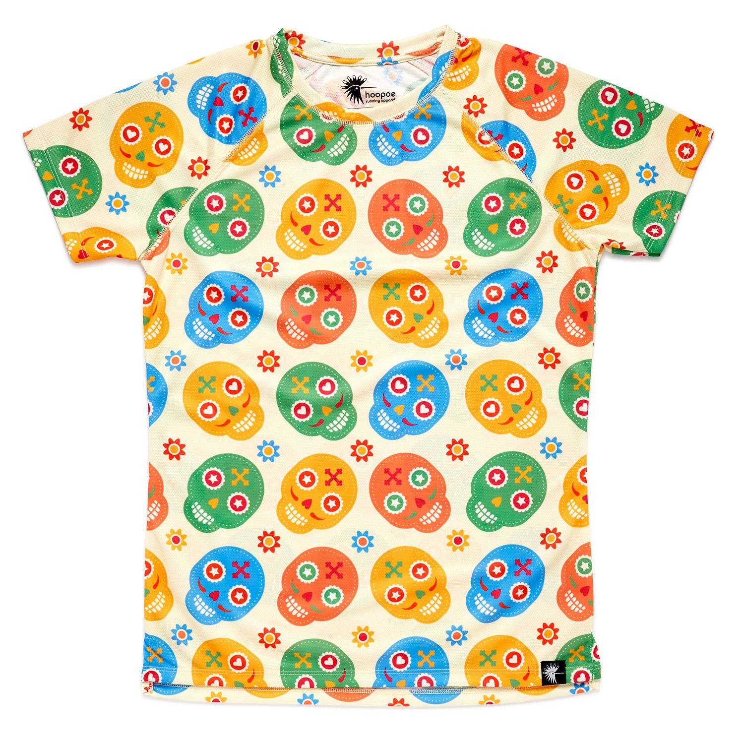 hoopoe running apparel Skully Unisex Adult T-Shirt, Unisex_Adult, T-Shirt, PASK013, Multicoloured, M