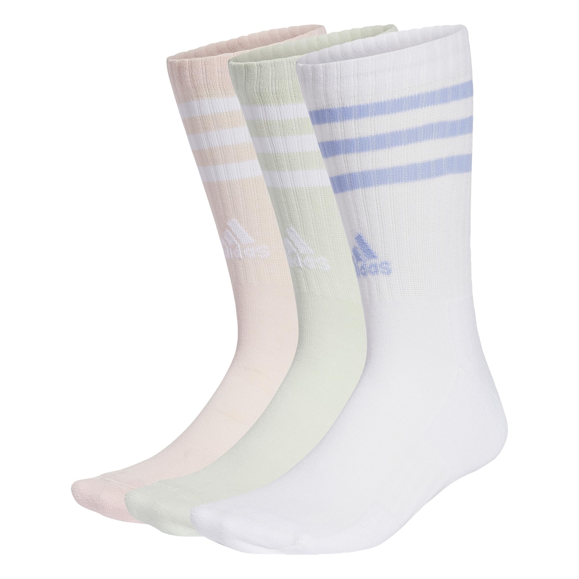 adidas Unisex Kids' 3STRIPES CUSHIONED SPORTSWEAR CREW SOCKS 3 PAIR PACK, 3-5