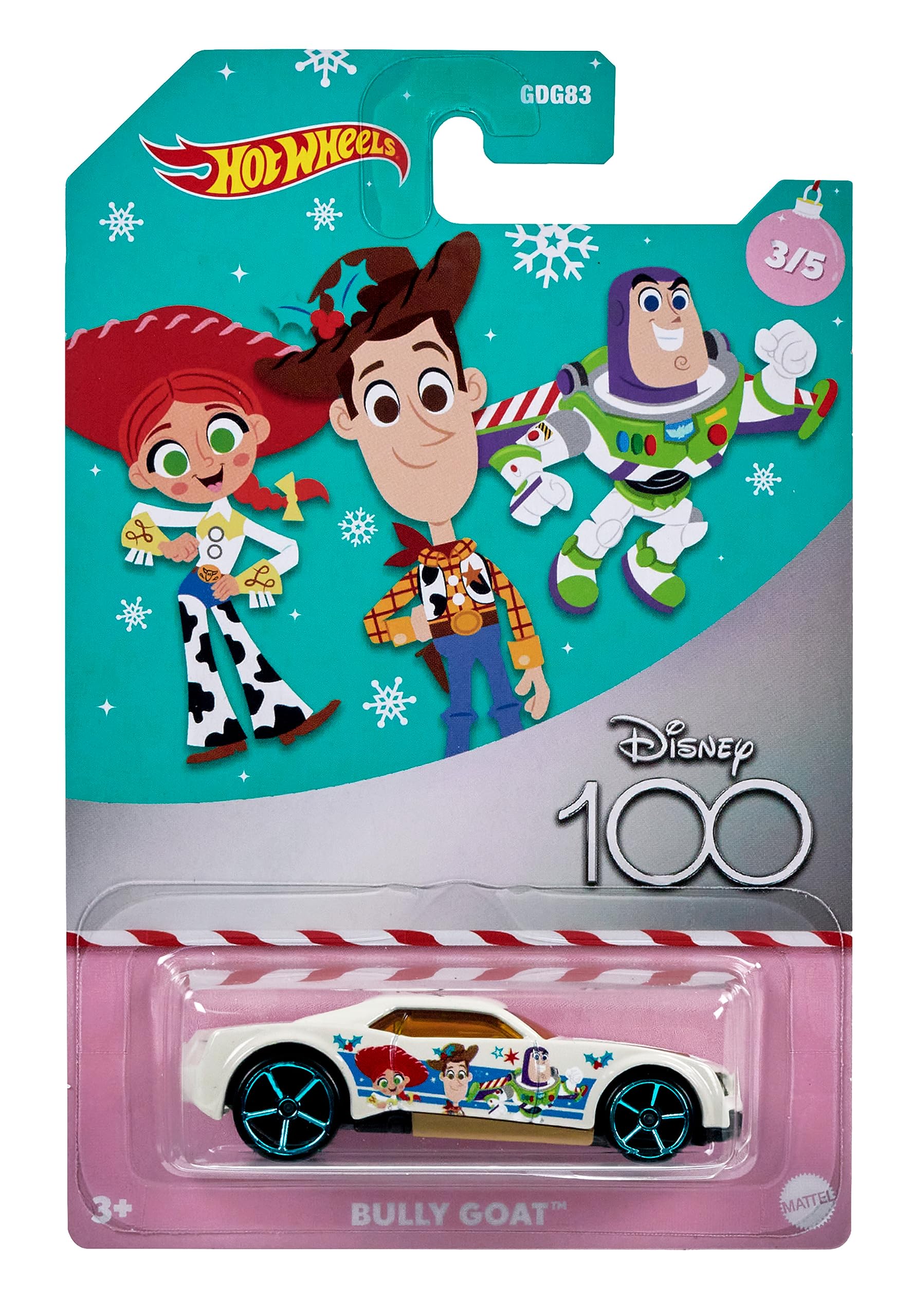 Hot Wheels Disney 100 Themed 1:64 Scale Toy Car, Collectible Disney Vehicle Featuring Classic Disney Characters, Exclusive Decos to Celebrate the 100th Anniversary, HMV75