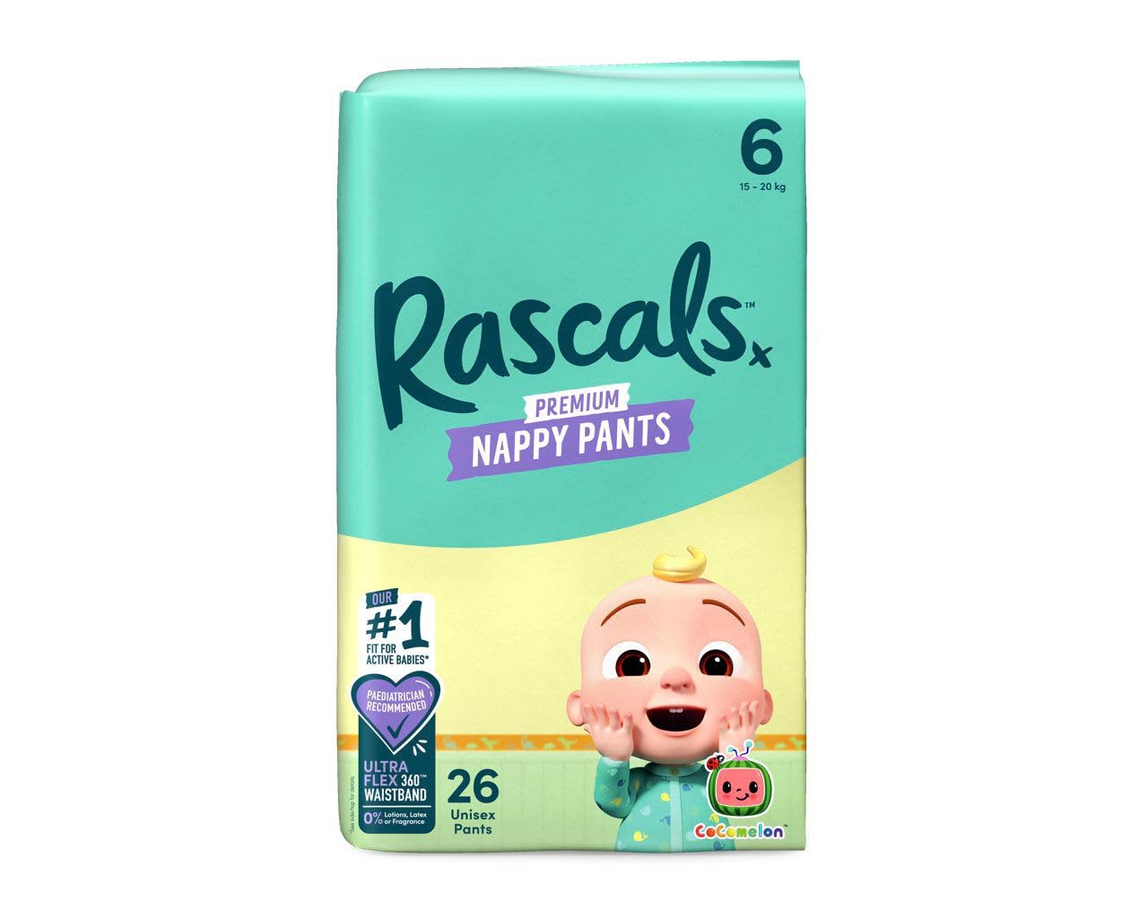 Rascals Premium Nappy Pants 6 15 - 20kg, 26 pants