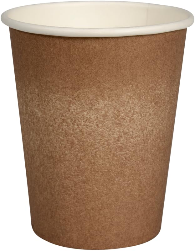 ABENA GastroHot Cup The Swan Pack of 50 9.1cm Ø8cm 24 cl 28 cl Brown CPLA/Paperboard Compostable Eco-Labelled Paper Cups Disposable Cups Compostable Party Cups