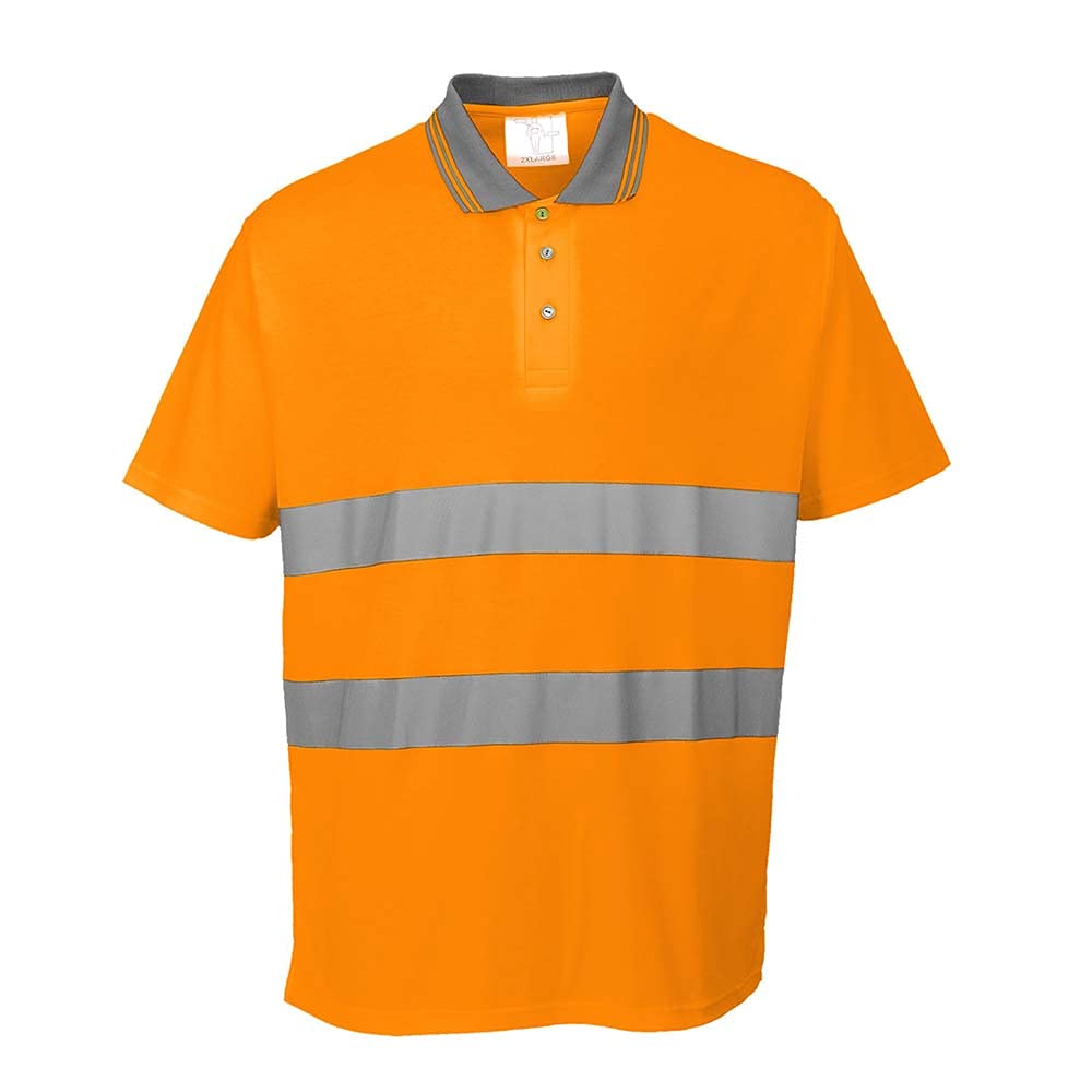 Portwest S171ORRXS Cotton Comfort Polo Shirt, X-Small, Orange