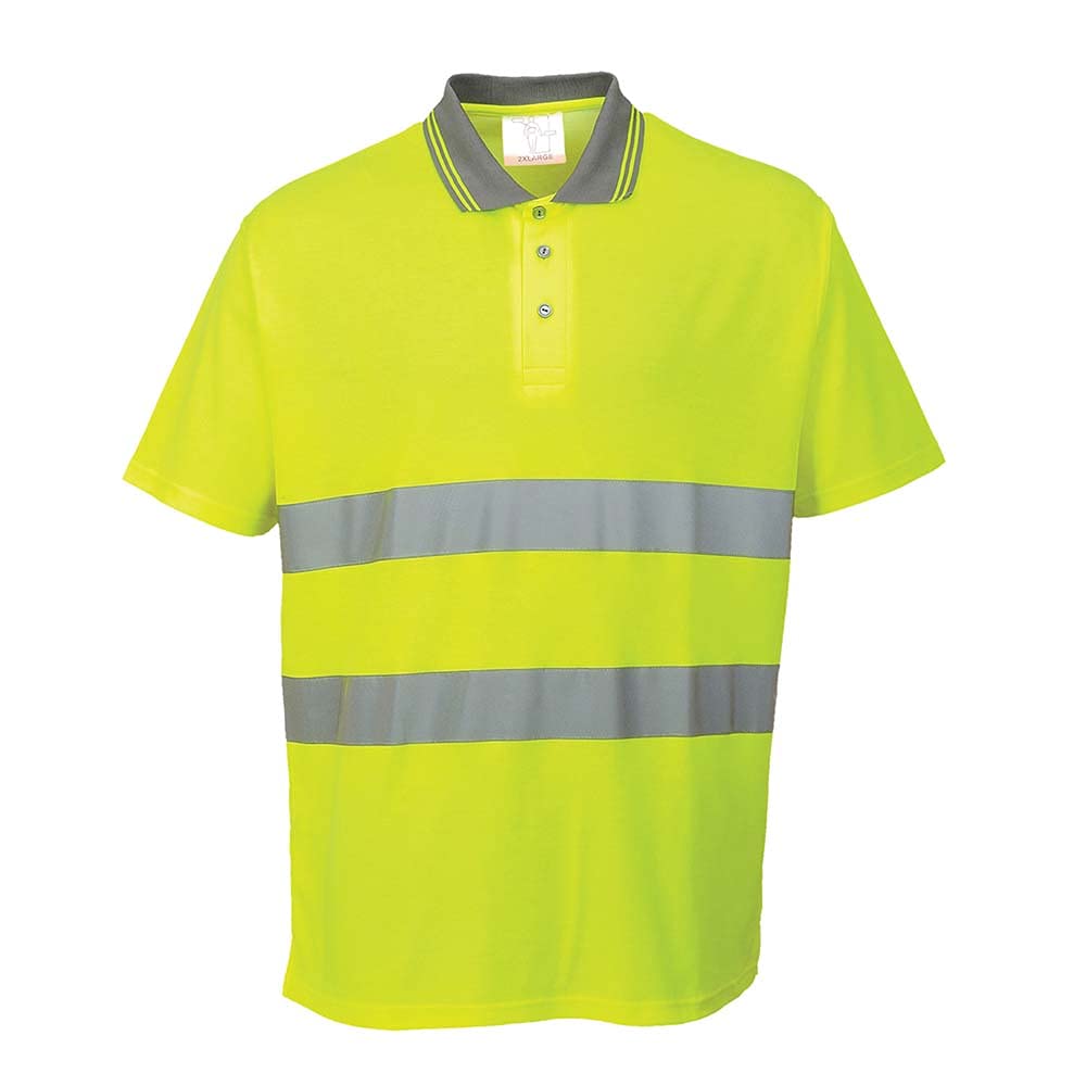 Portwest S171YERXS Cotton Comfort Polo Shirt, X-Small, Yellow