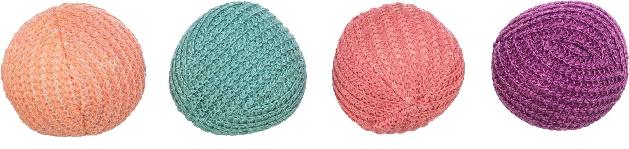 TRIXIE Set knitting balls with catnip - 2 pieces - stimulate the cat to play - ø 4.5 cm - various colours - random selection