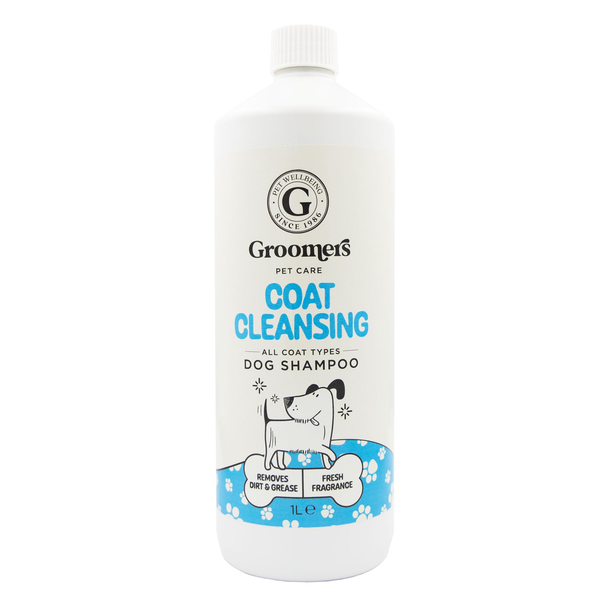Groomers Pet care, Coat Cleansing Shampoo 1l, Effectively removes dirt, grease and product build-up, PH Balanced, Paraben Free, Creulty Free, Fresh clean Fragrance