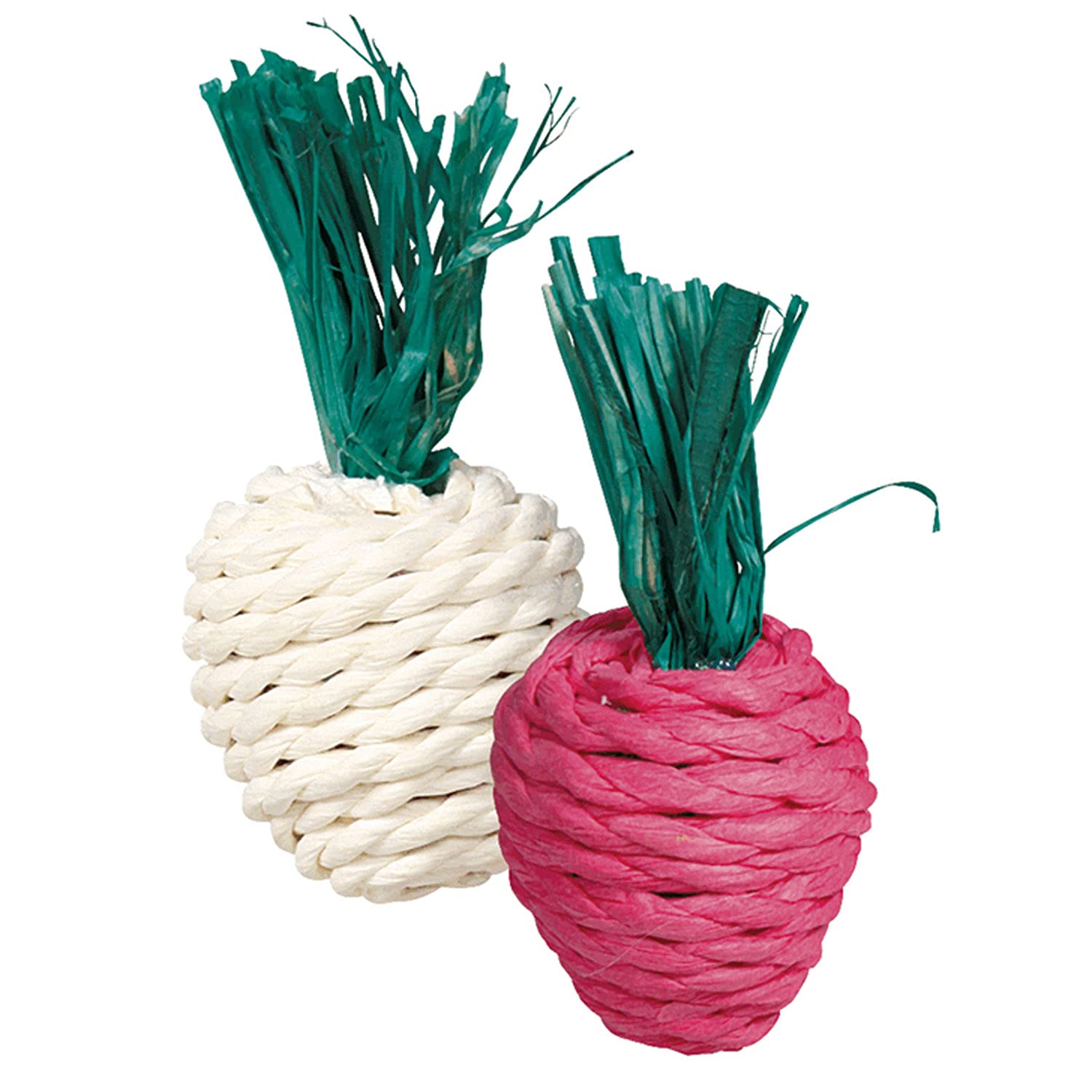 Trixie 2 Radishes Straw Toy for Small Animal, 8 cm, Set of 2