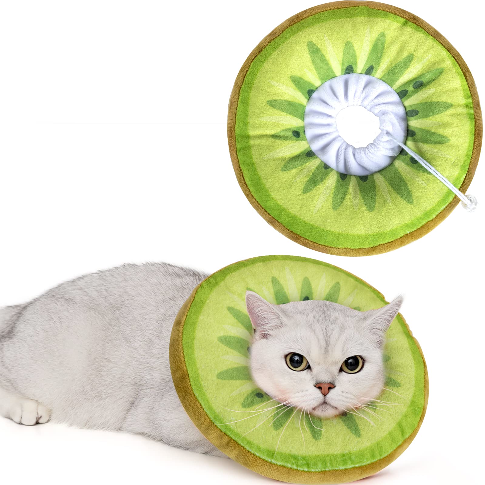 ANWA Adjustable Cat Cone Collar - Soft, Cute Recovery Collar for Kittens After Surgery