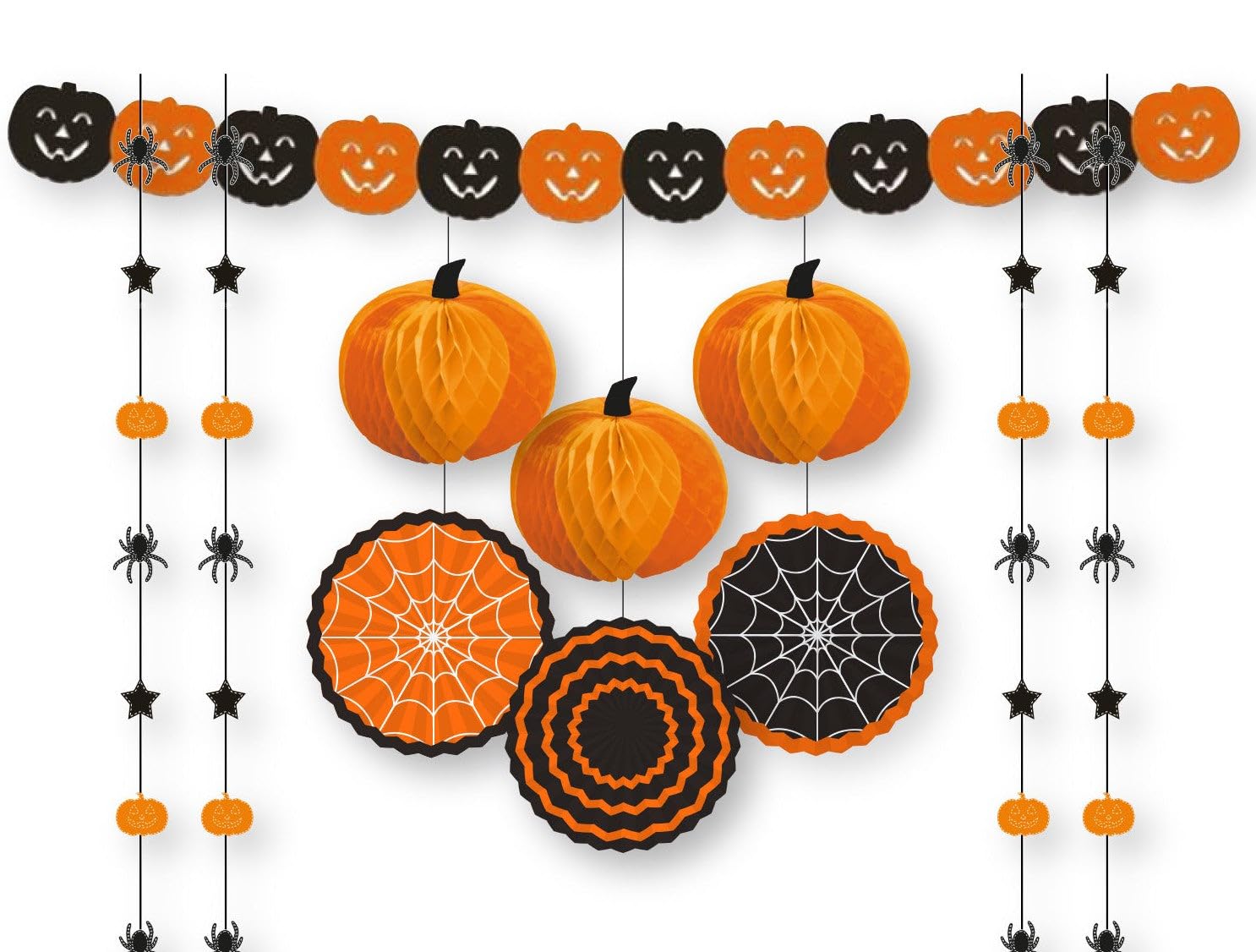Amscan 9912212 Halloween Decor Kit Orange Blk