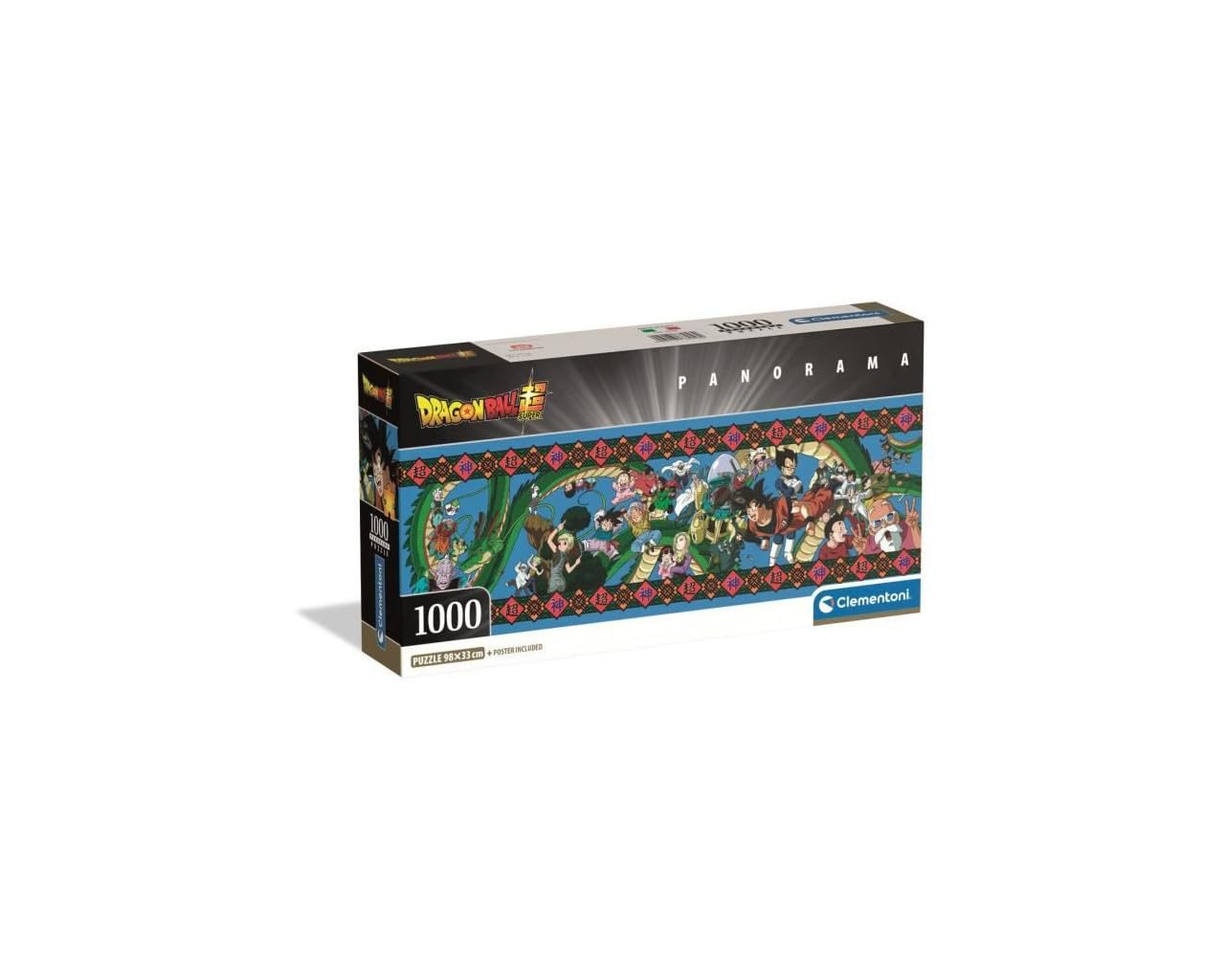 Clementoni - 37058 Jigsaw Puzzle 1000 Pieces for Adults and Teenagers, Special Series, Anime Dragonball Theme, Poster Included, Compact Box, Gift Idea for Men and Women, Made in Italy, 98 x 33 cm