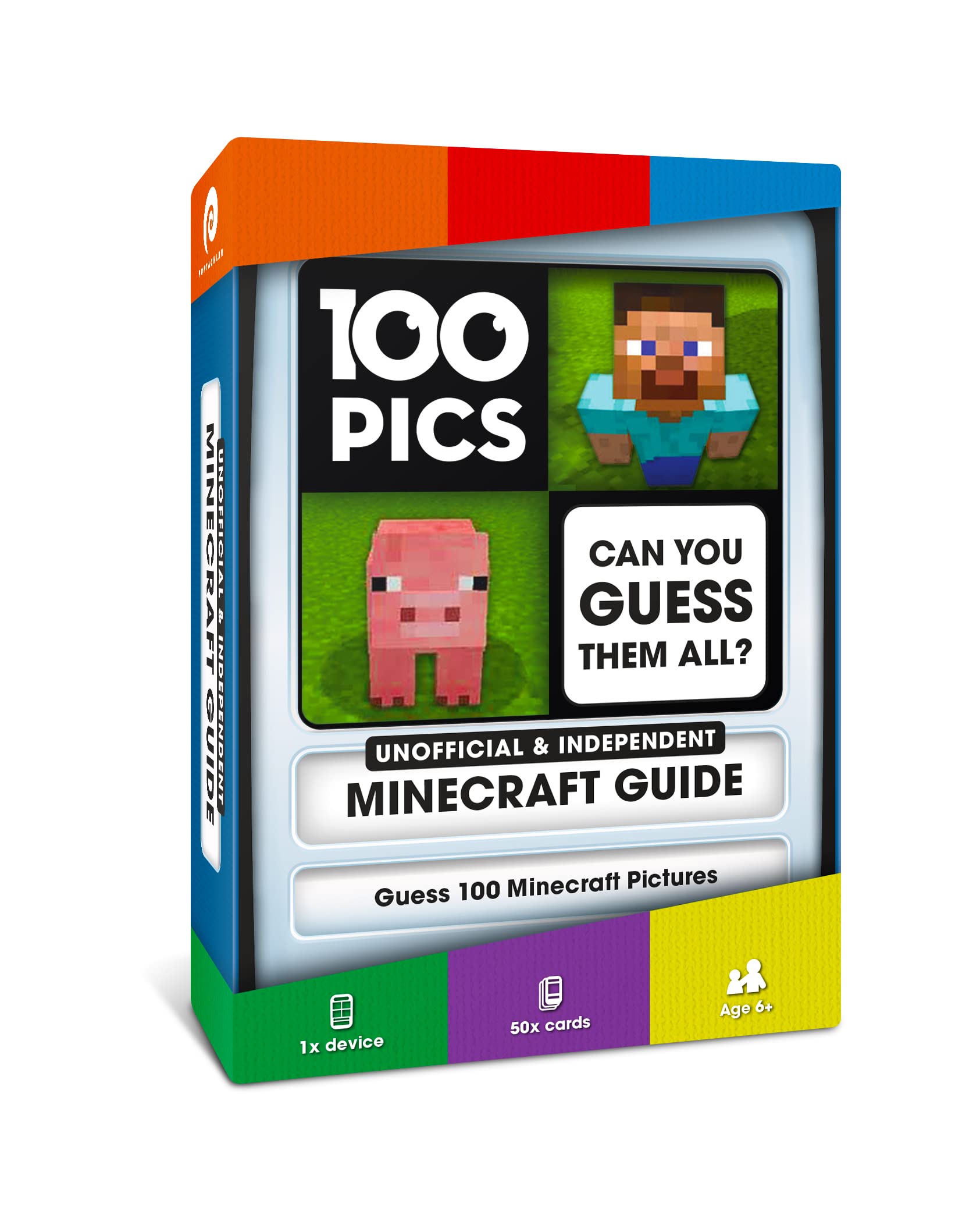 100 PICS Unofficial & Independent Minecraft Guide - Guess 100 Minecraft Items | Flash Cards with Slide Reveal Case | Card Game, Gift, Stocking Stuffer | for Kids and Adults | Ages 6+