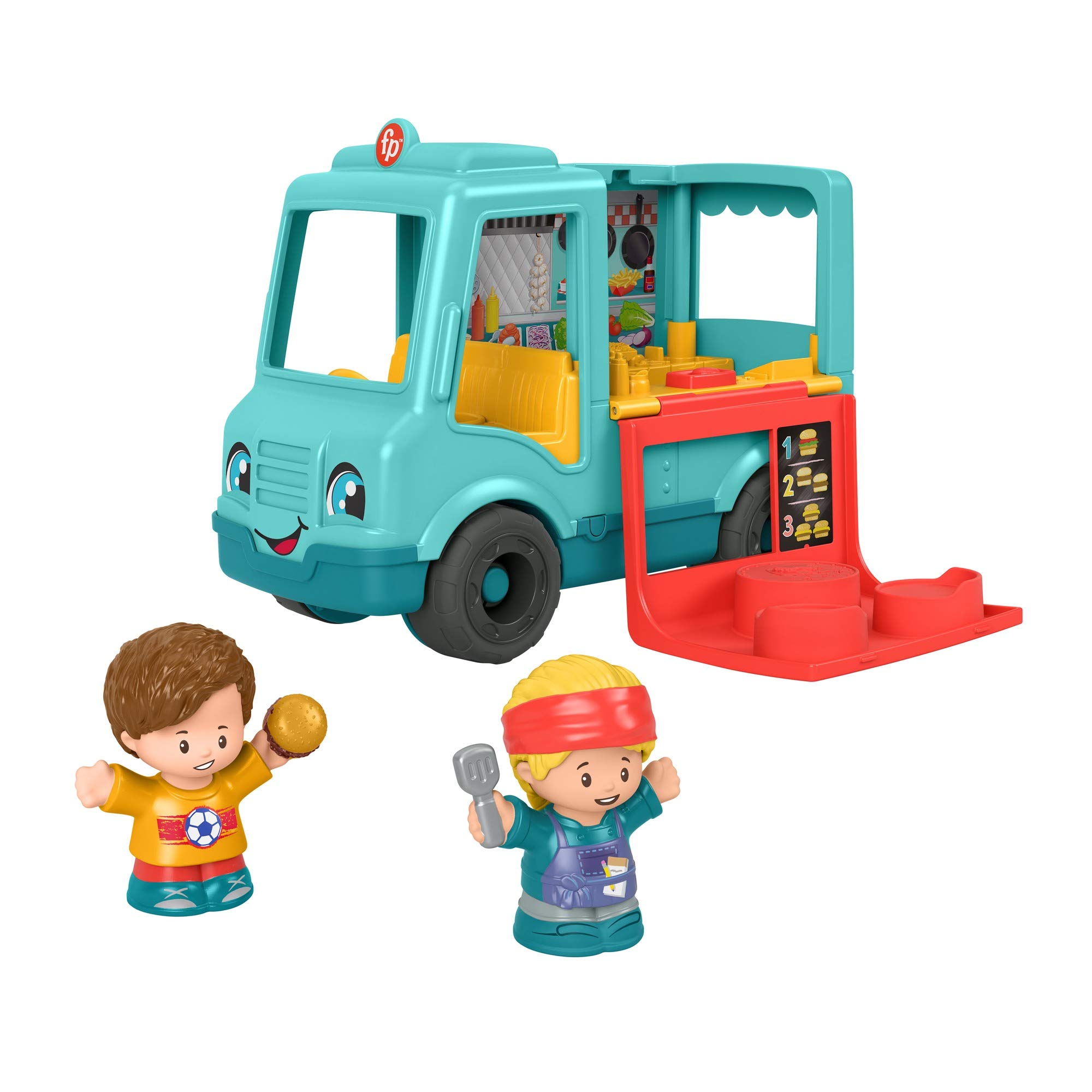 Fisher-Price GYF65 Little People Serve It Up Burger Truck, Multicolor, 17.8 cm*25.2 cm*11.8 cm