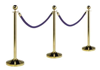 American Metalcraft RSCLG Classic Barrier Gold System Base & Post