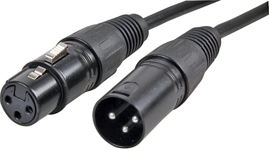 Pro Signal PSG3341-XLR-10M 3 Pin XLR Male to XLR Female Microphone Lead, 10m Black